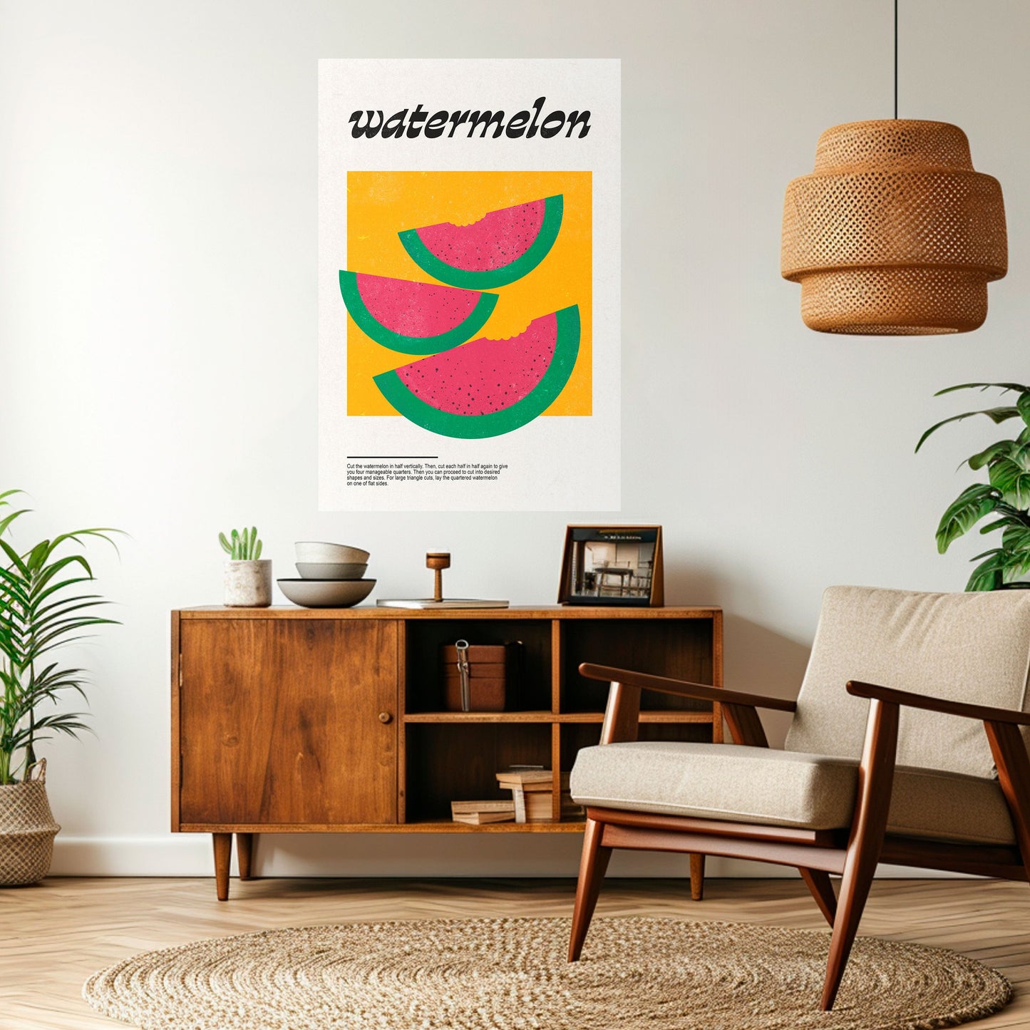 VATTENMELON WHIMSY vertikal affisch med självhäftande motiv