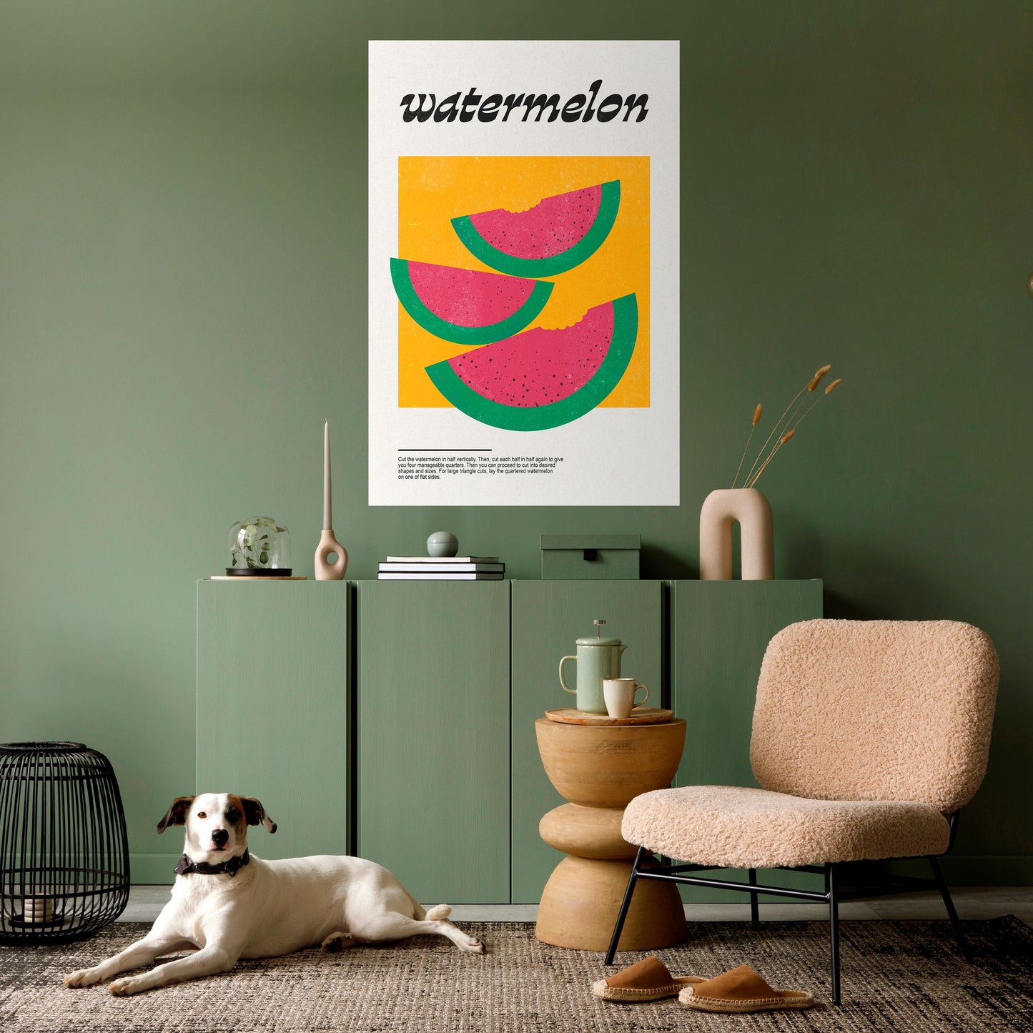 VATTENMELON WHIMSY vertikal affisch med självhäftande motiv