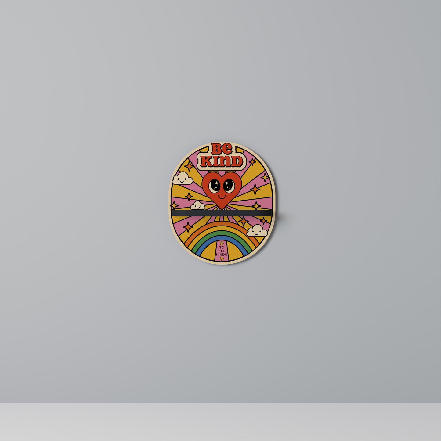 BE KIND Oval konsthylla i svart finish