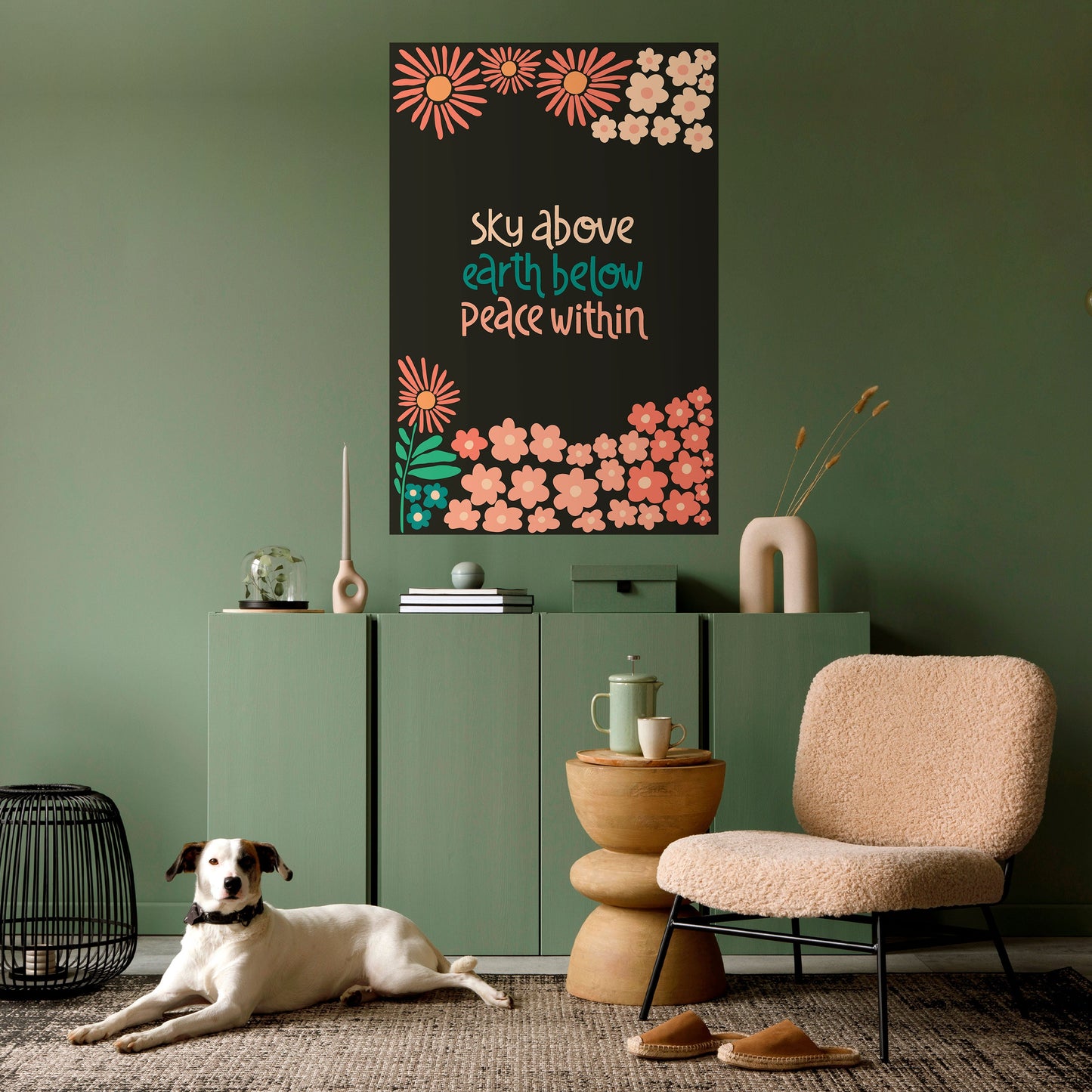 FRED INOM DIG, vertikal poster med självhäftande text