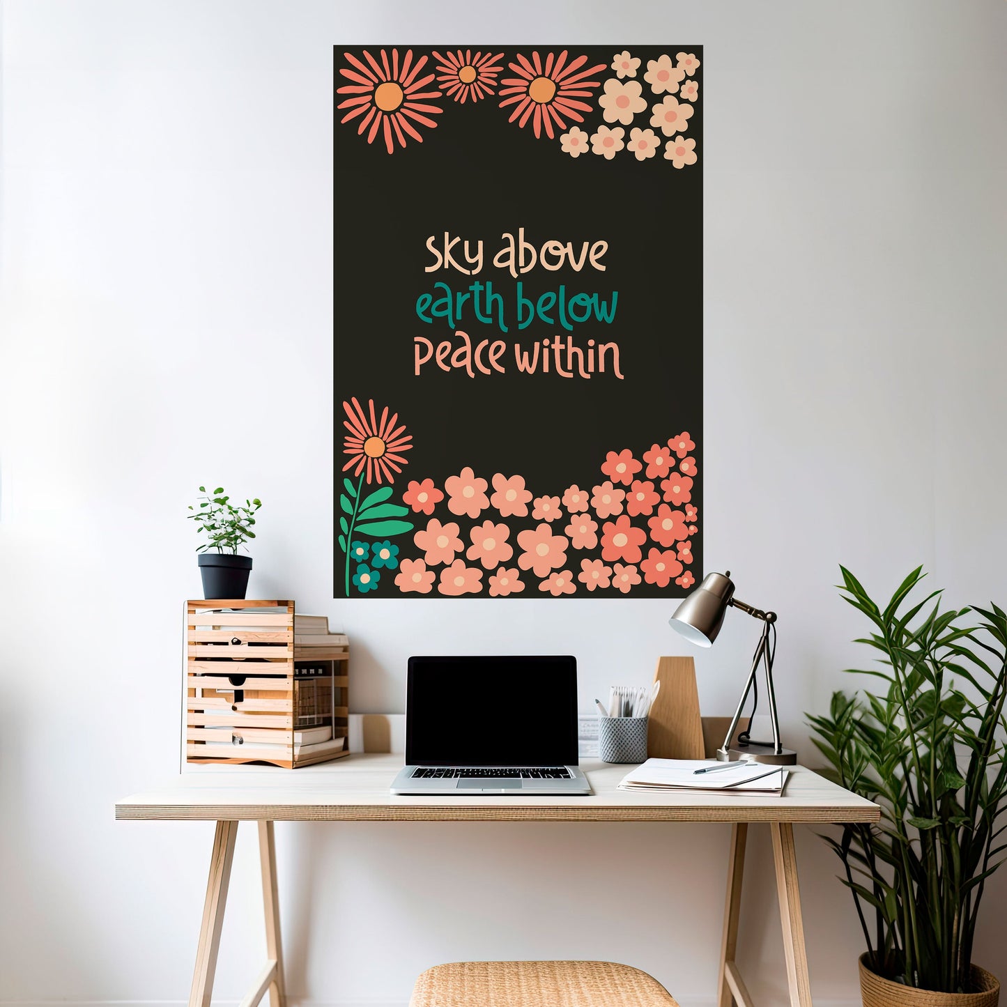 FRED INOM DIG, vertikal poster med självhäftande text