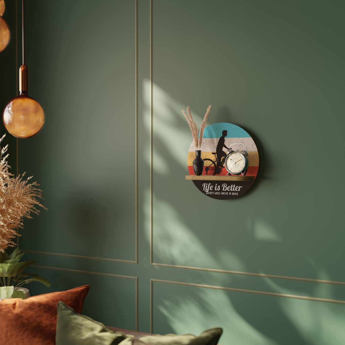 BETTER LIFE Round Art Shelf In Oak Effect