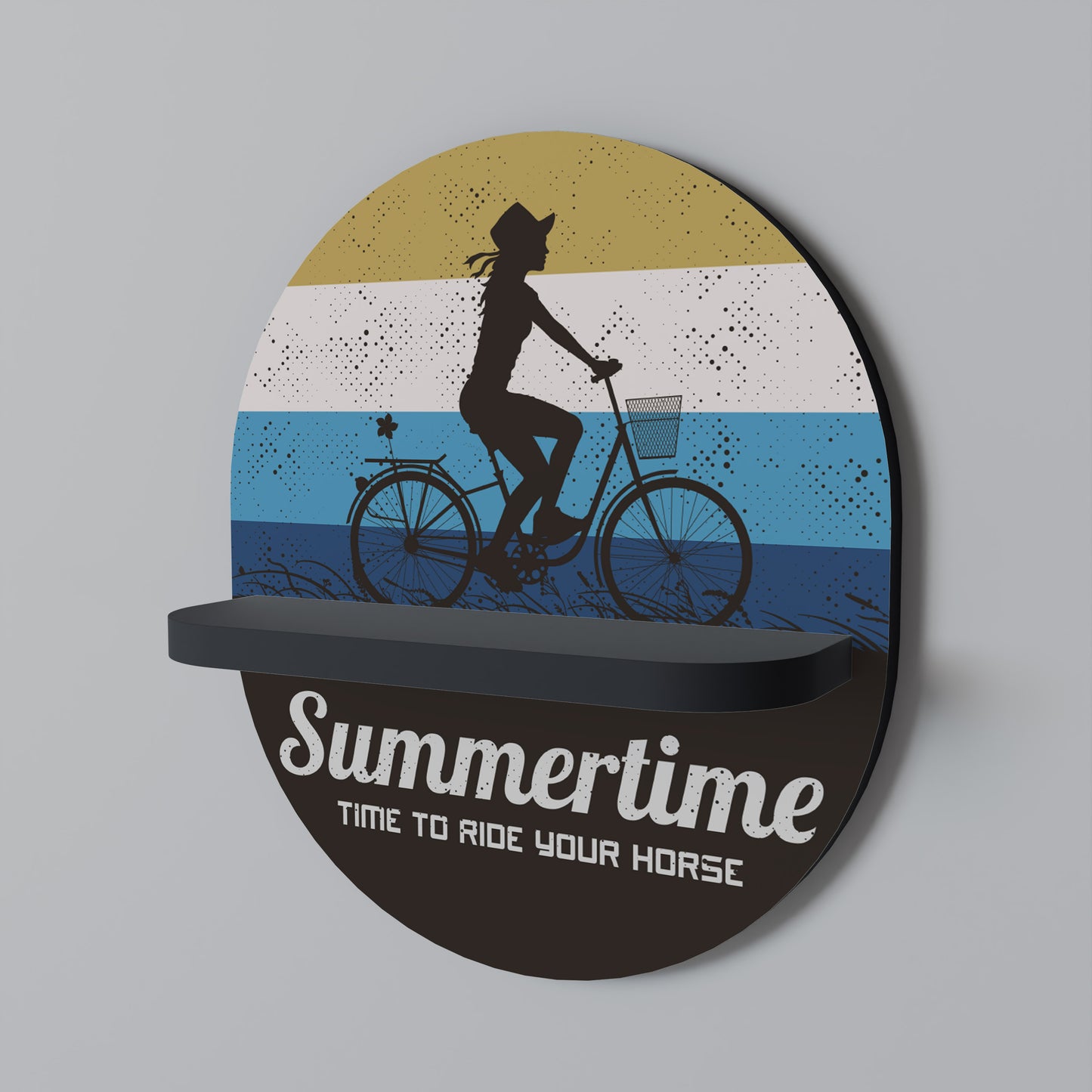SUMMERTIME Oval Art Shelf In Black Finish