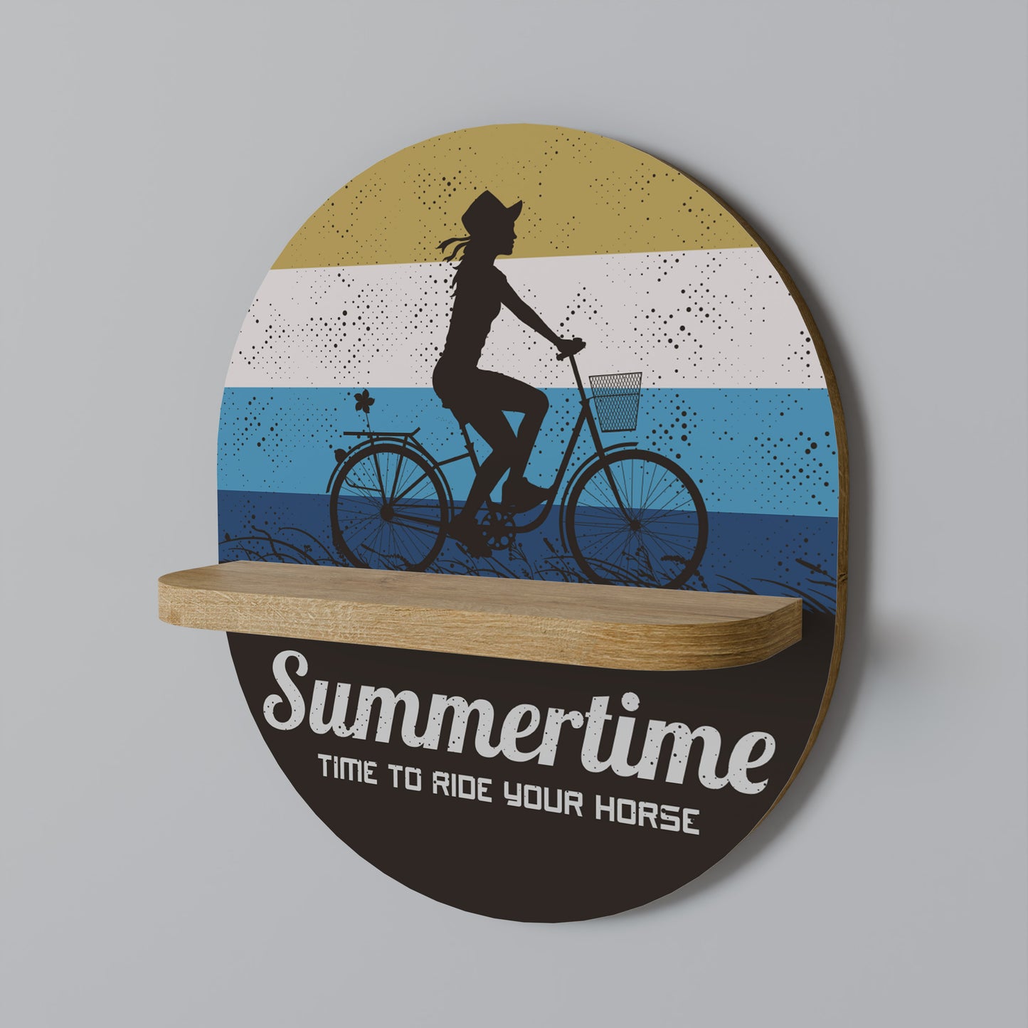 SUMMERTIME Oval Art Shelf In Oak Effect