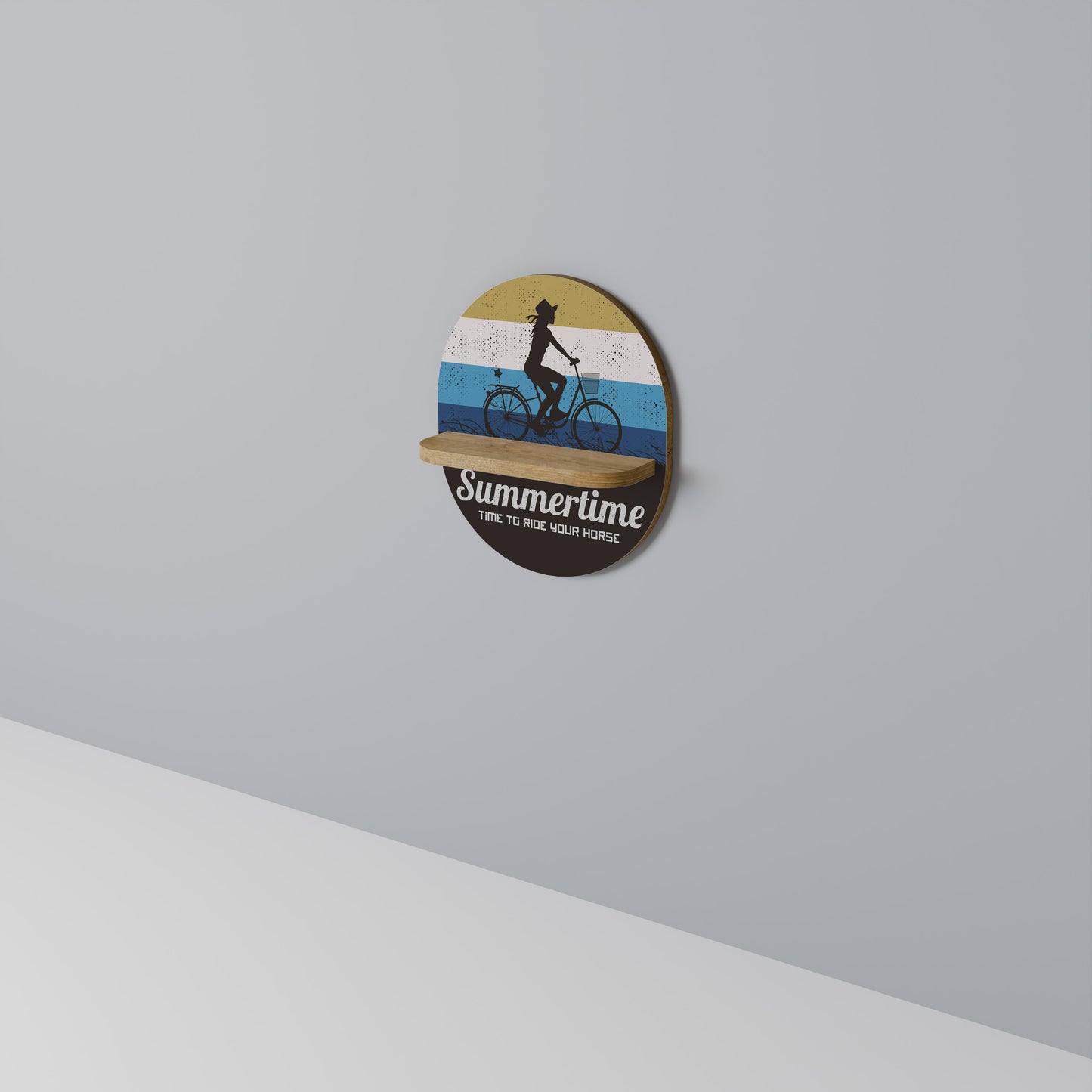 SUMMERTIME Oval Art Shelf In Oak Effect