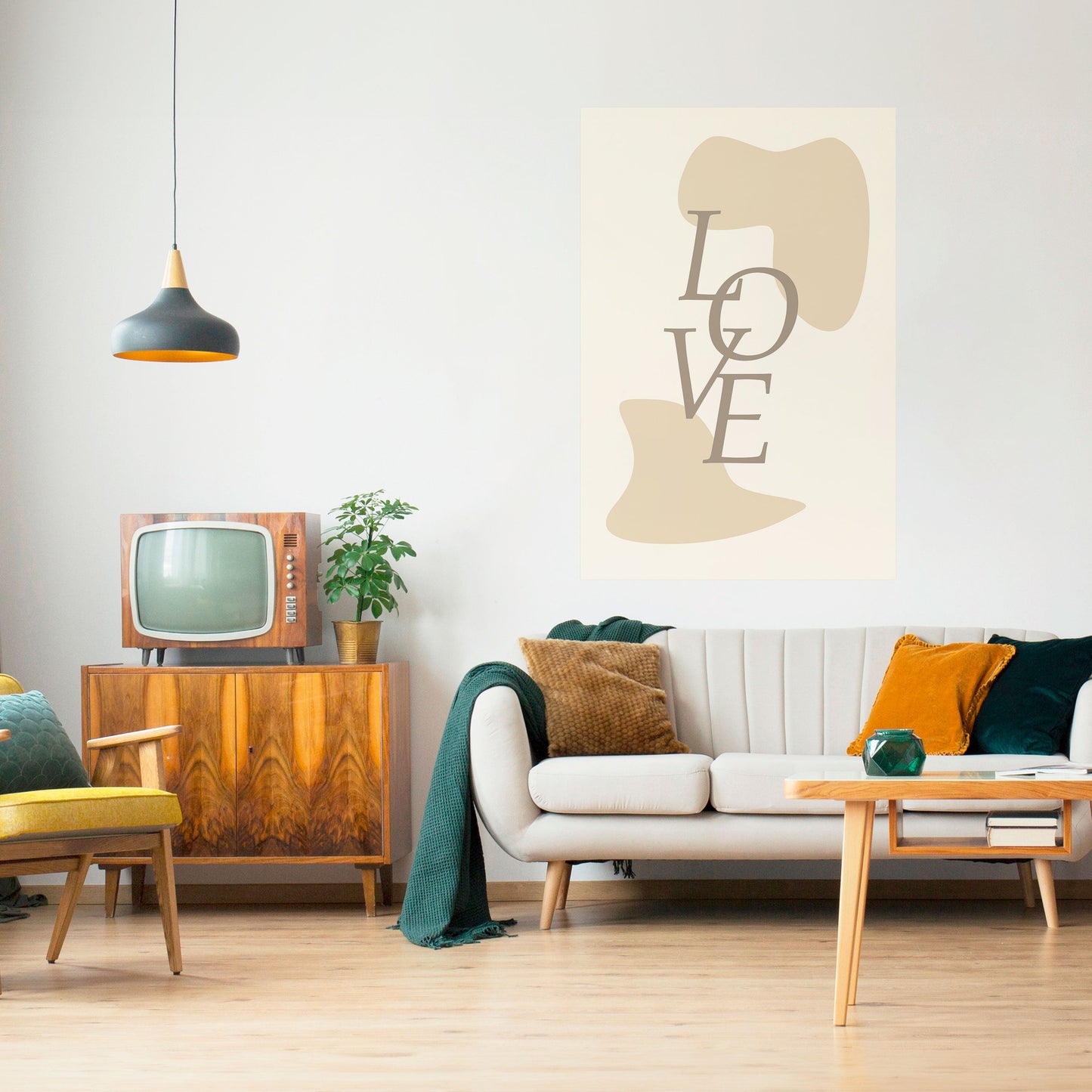 KÄRLEK I FORM Vertikal Poster med självhäftande text