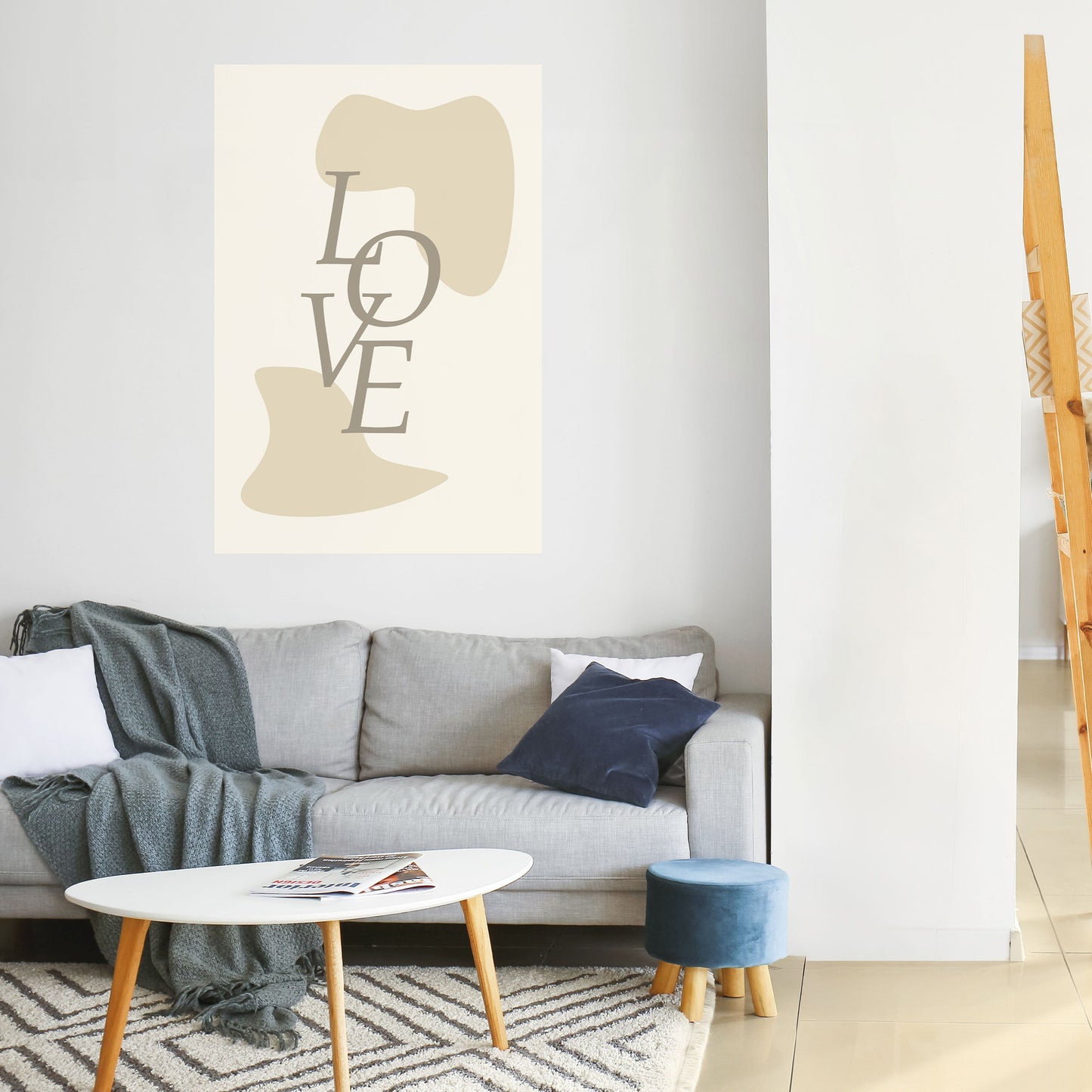 KÄRLEK I FORM Vertikal Poster med självhäftande text