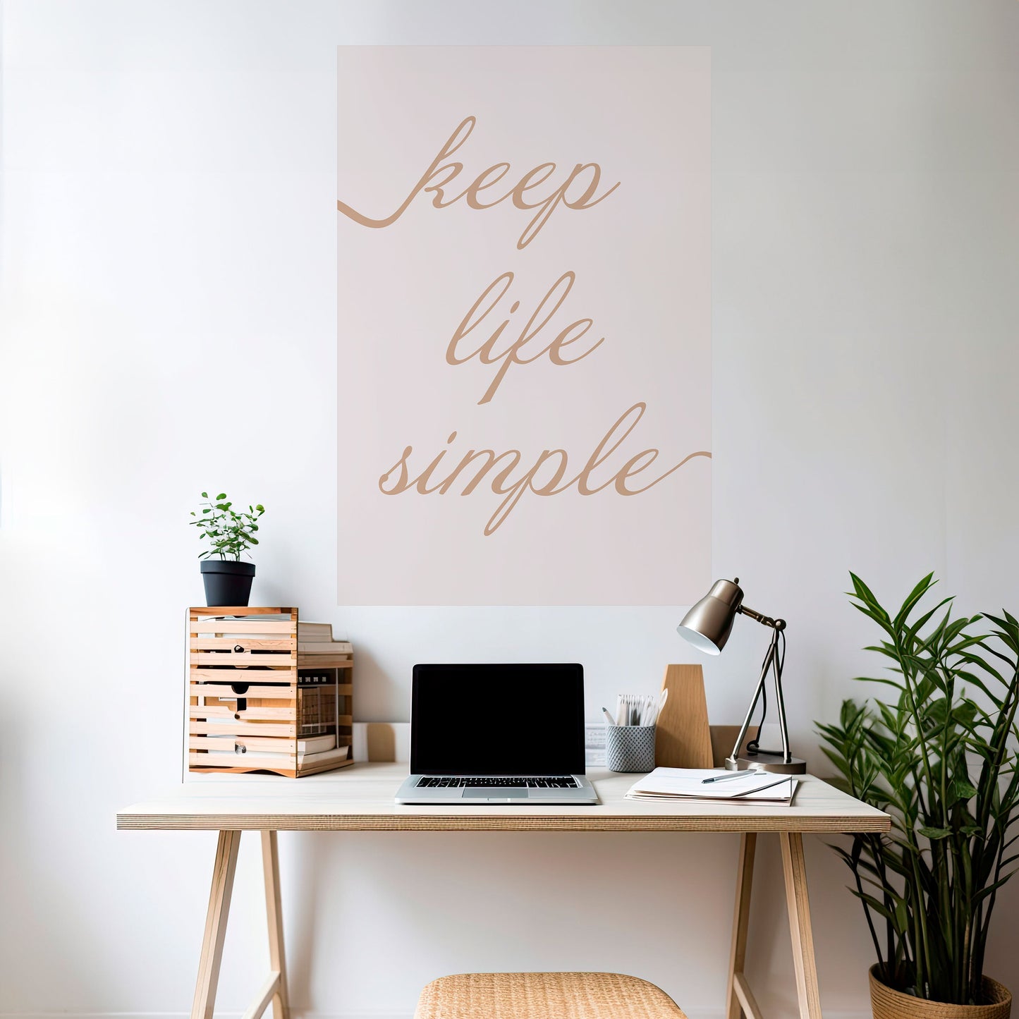 MINIMALISTISK MANTRA Vertikal Poster med självhäftande motiv