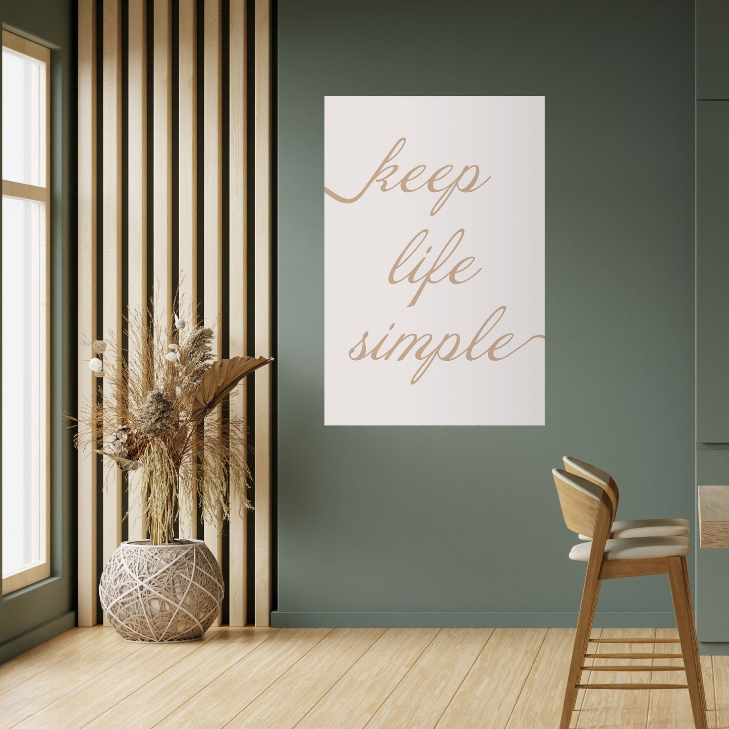 MINIMALISTISK MANTRA Vertikal Poster med självhäftande motiv