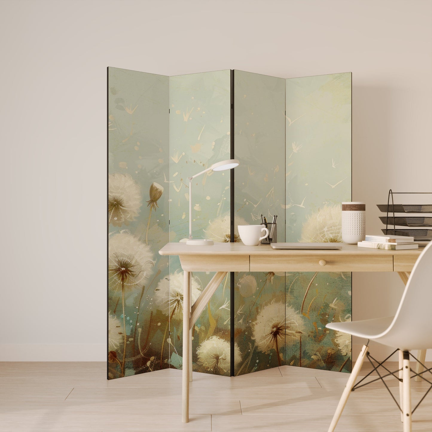 DREAMY MEADOW Decorative 4-Panel Room Divider
