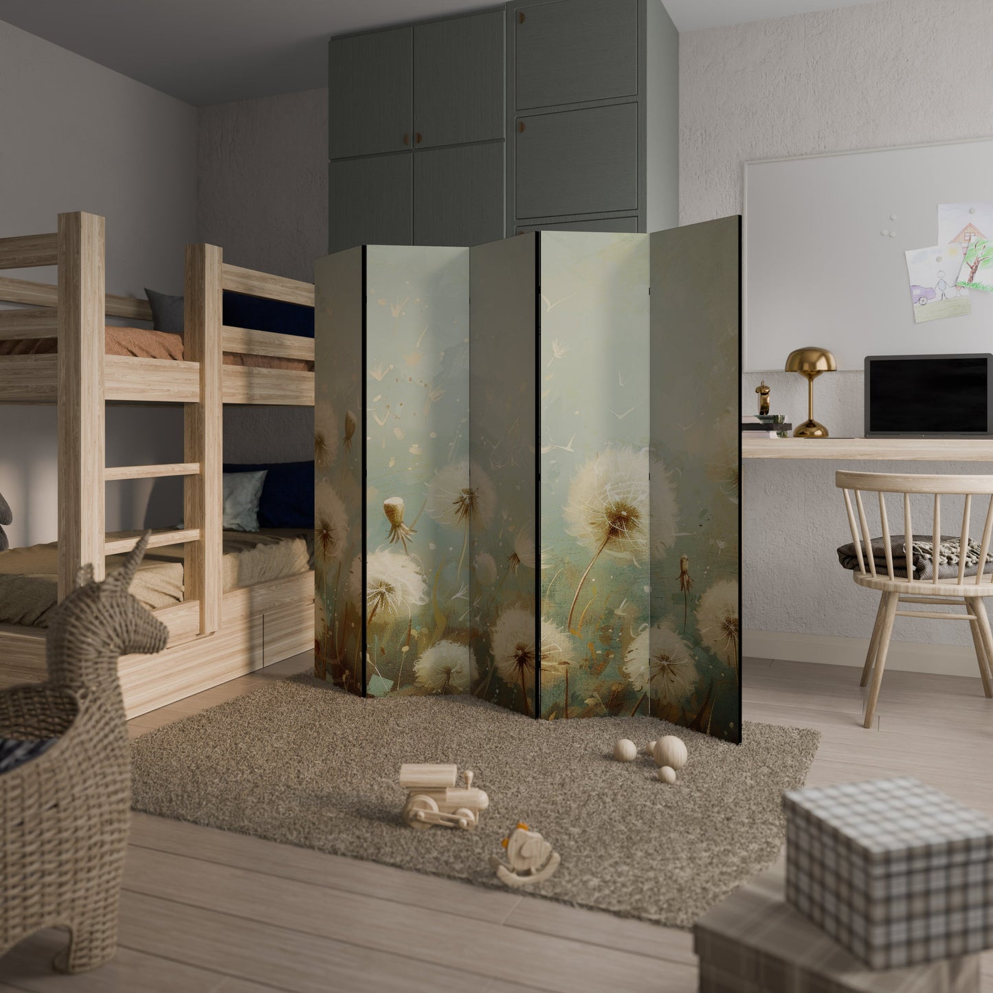 DREAMY MEADOW Decorative 5-Panel Room Divider