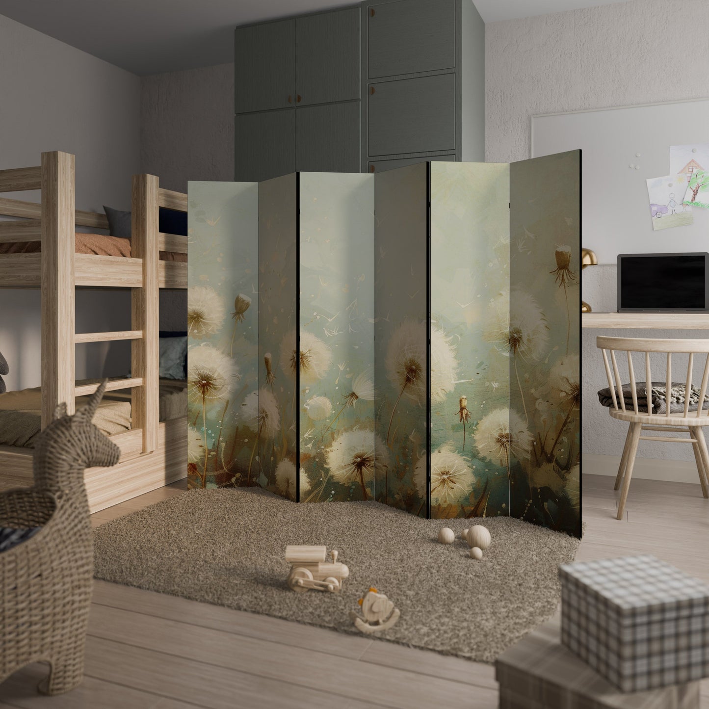 DREAMY MEADOW Decorative 6-Panel Room Divider