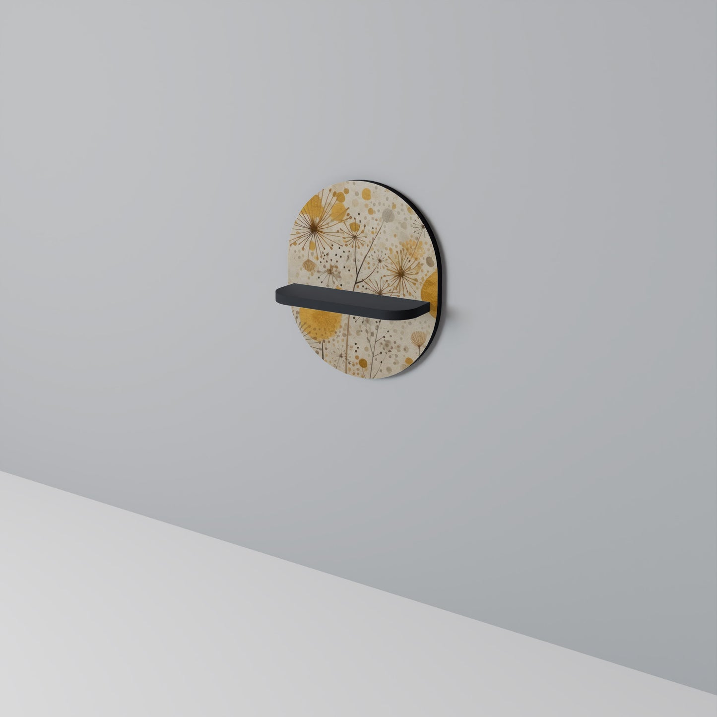 MORNING GLADE Oval Art Shelf In Black Finish