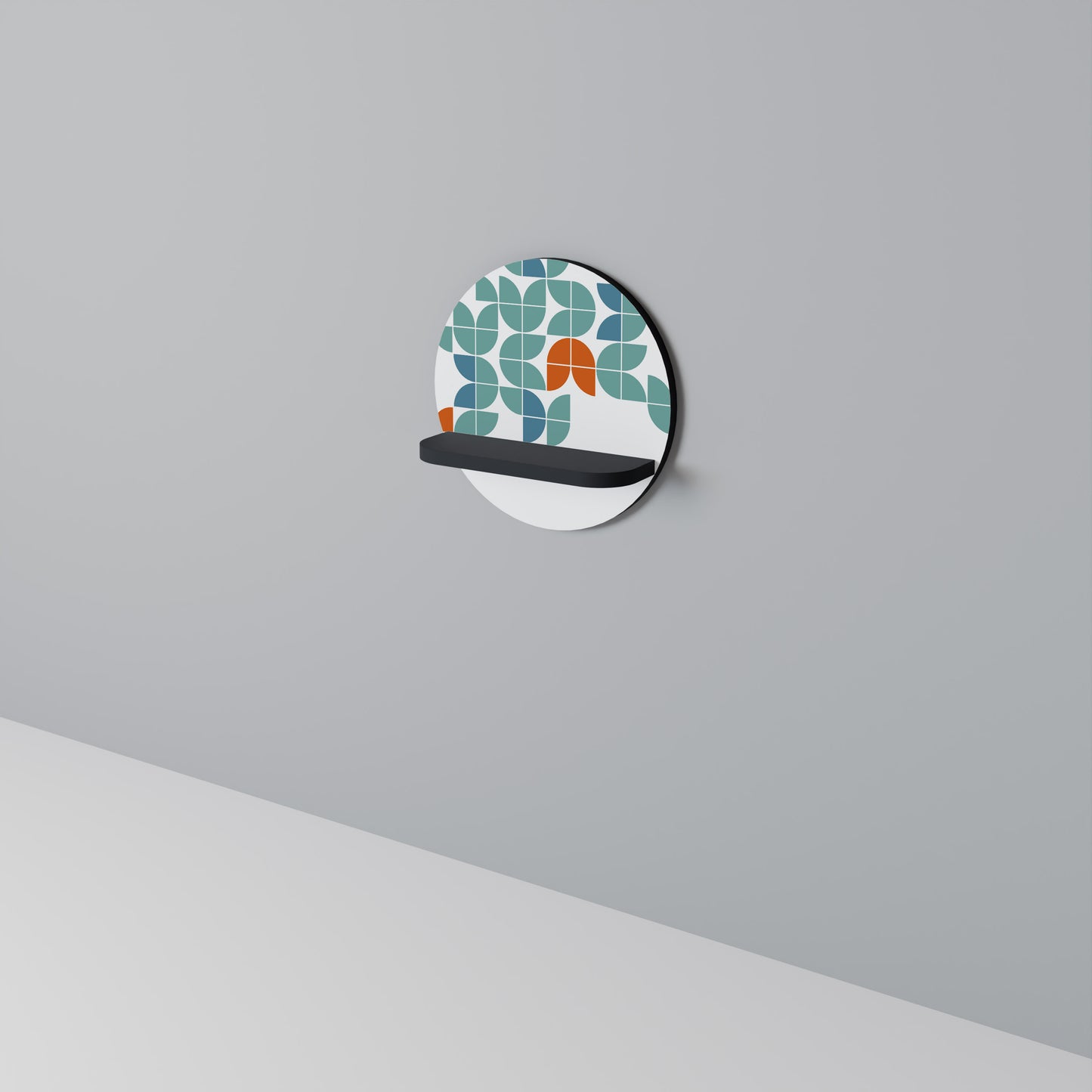 BE THE CHANGE Rund konsthylla i svart finish