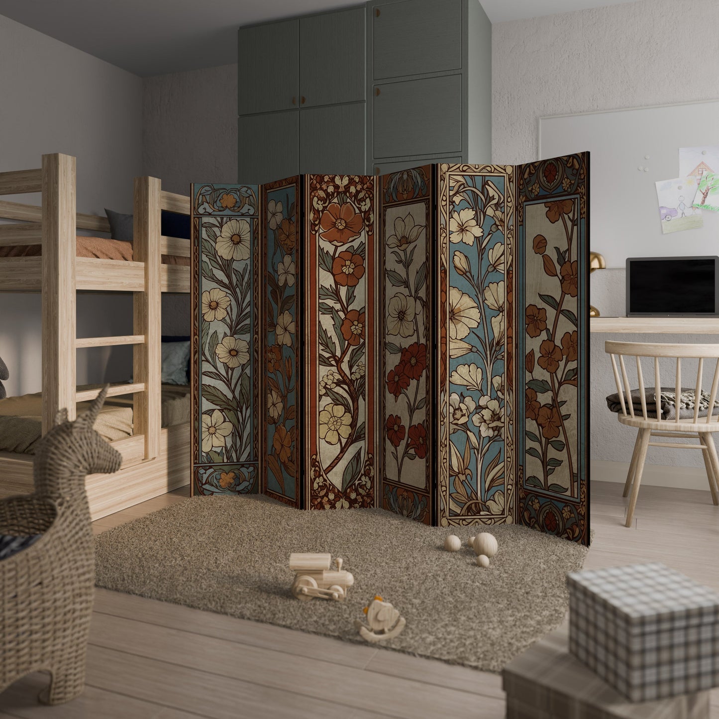 TIMELESS FLORA Decorative 6-Panel Room Divider