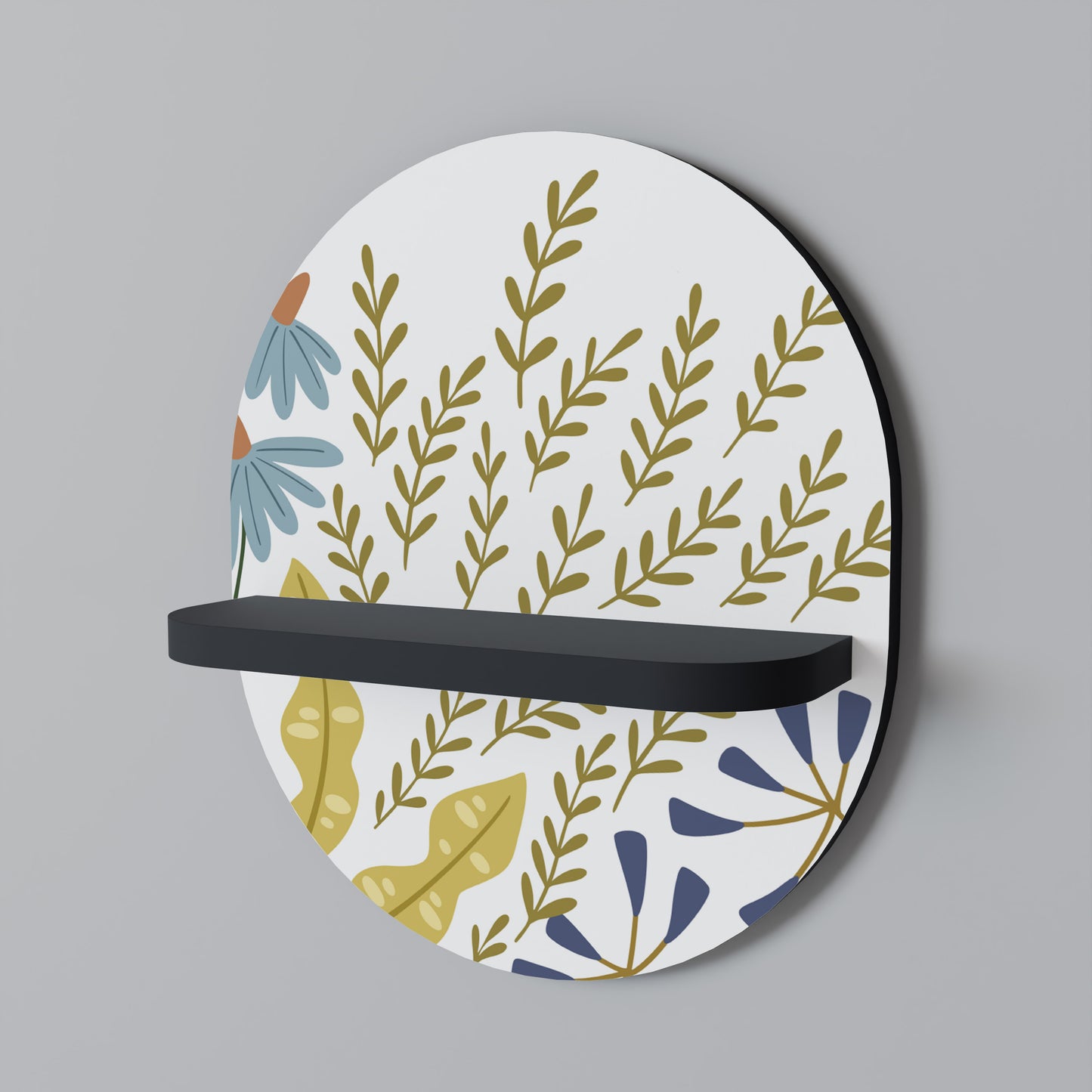 HELLO SPRING Oval konsthylla i svart finish