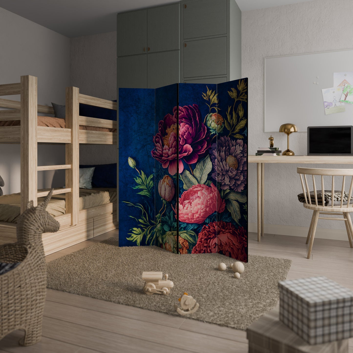 BLOOMING ELEGANCE Decorative 4-Panel Room Divider