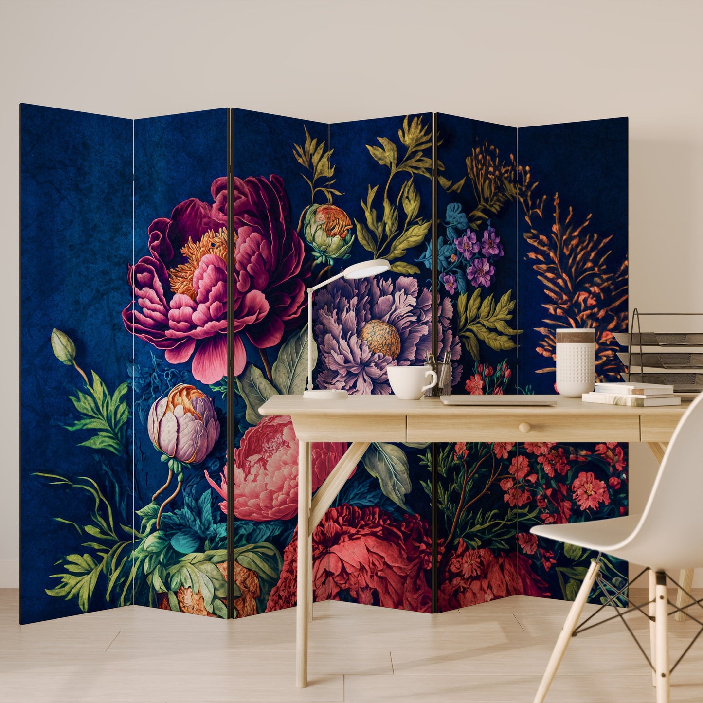 BLOOMING ELEGANCE Decorative 6-Panel Room Divider