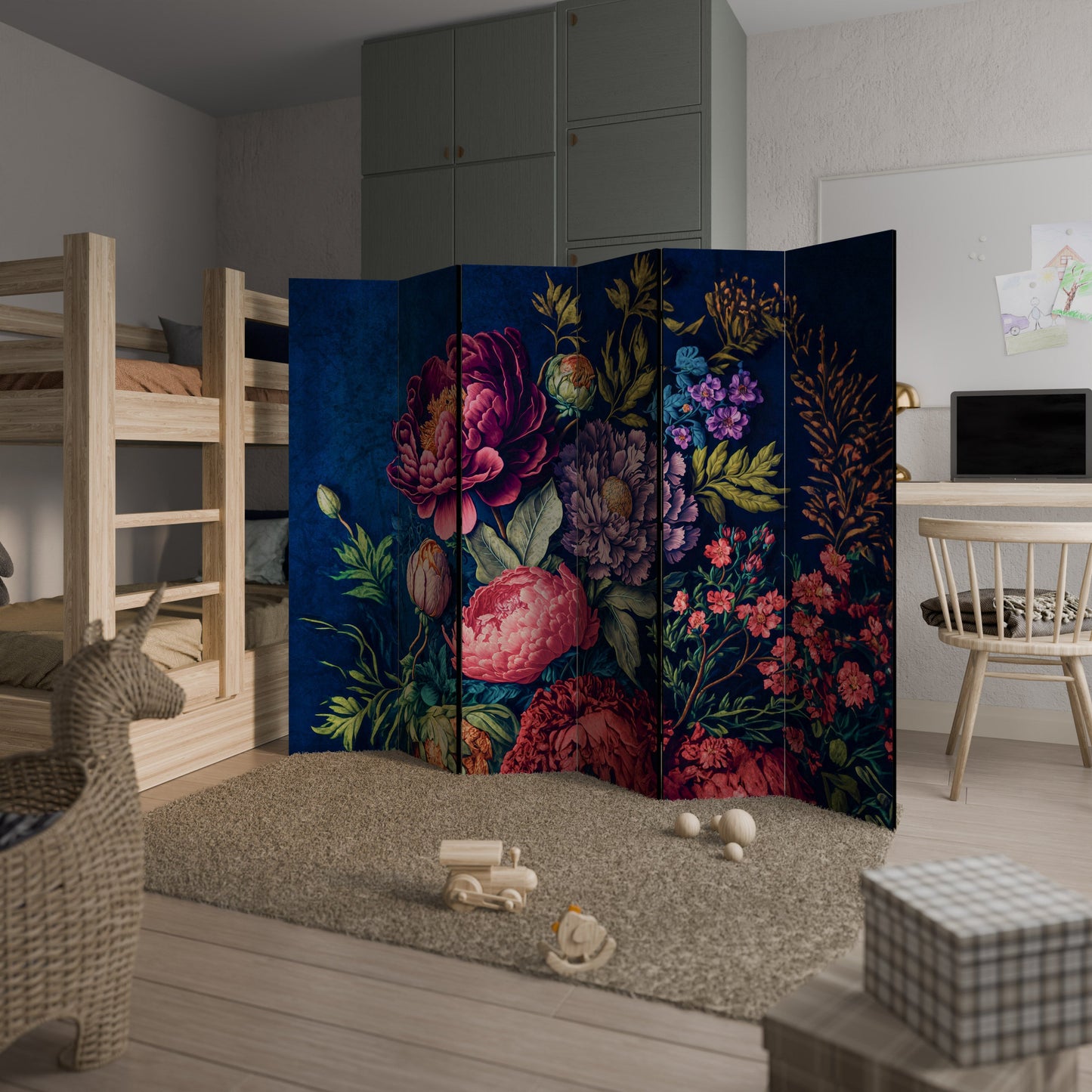 BLOOMING ELEGANCE Decorative 6-Panel Room Divider