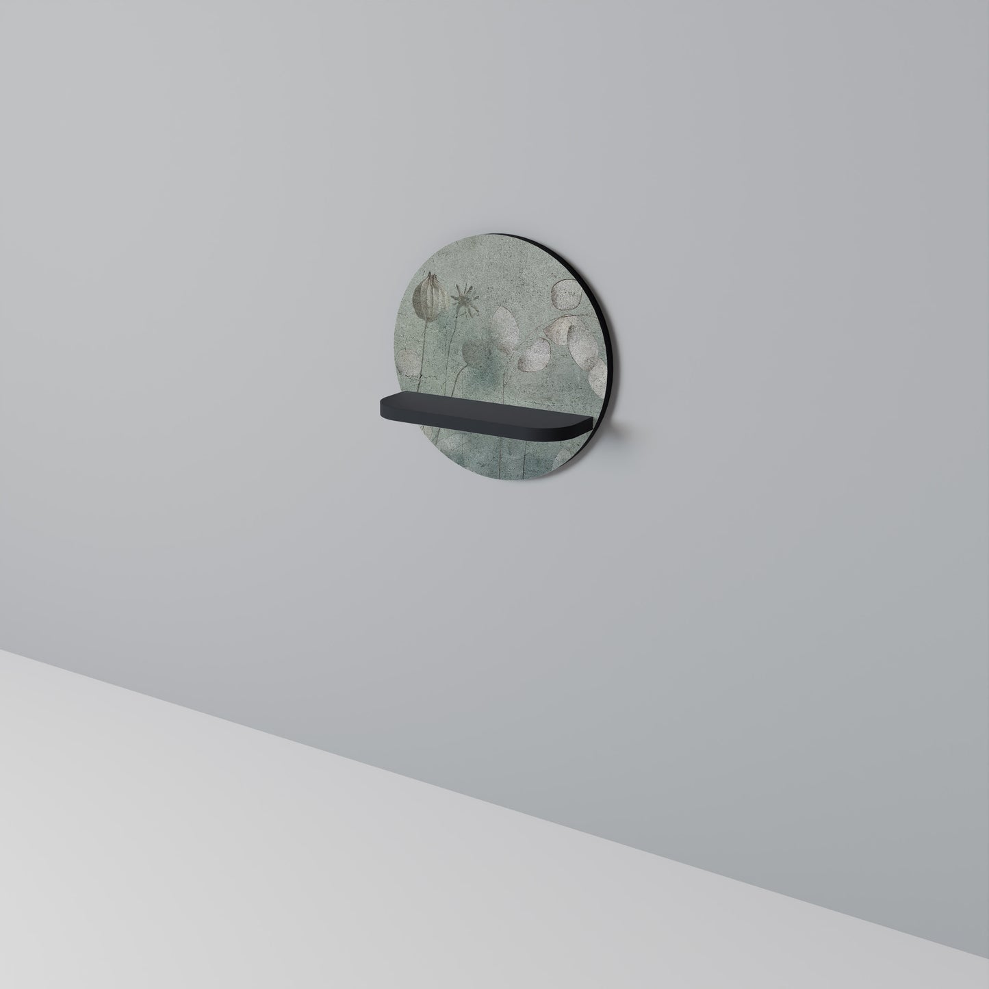 NIGHT LADY Rund konsthylla i svart finish