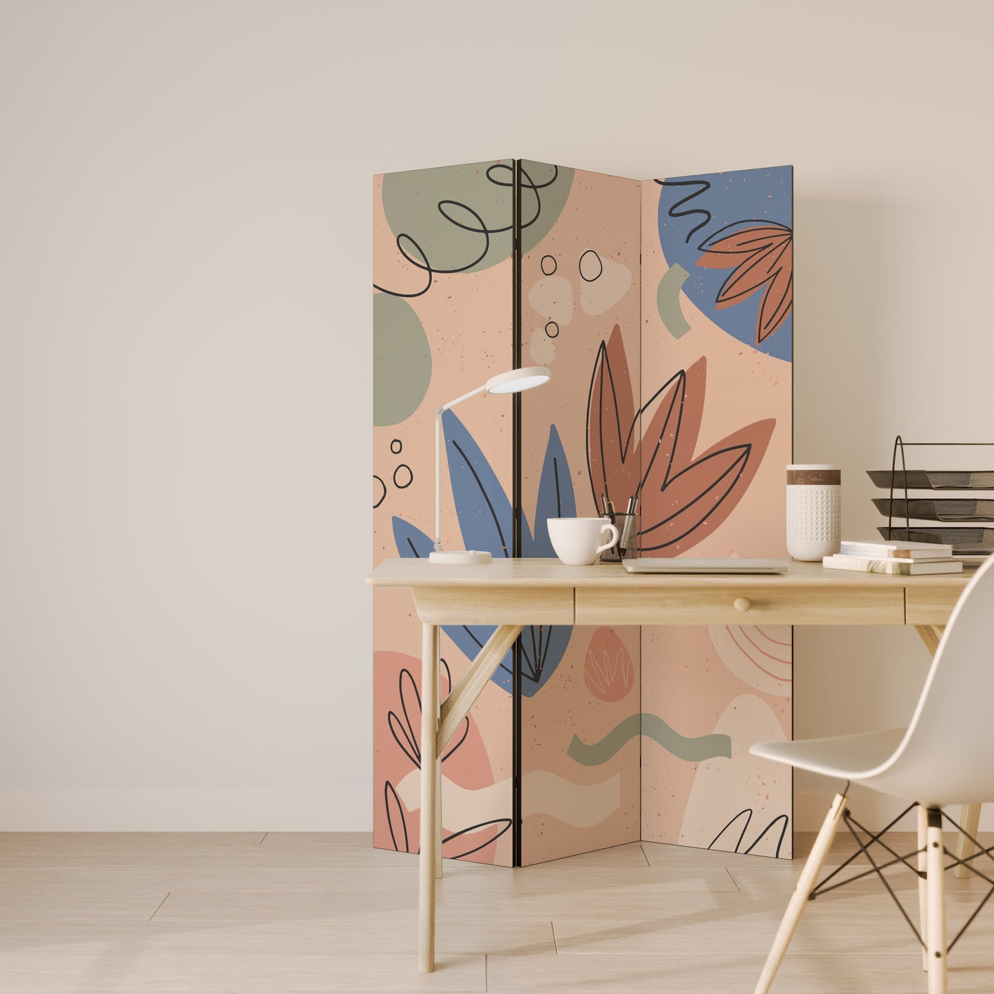 PASTEL DESTINY Dekorativ rumsavdelare med 3 paneler