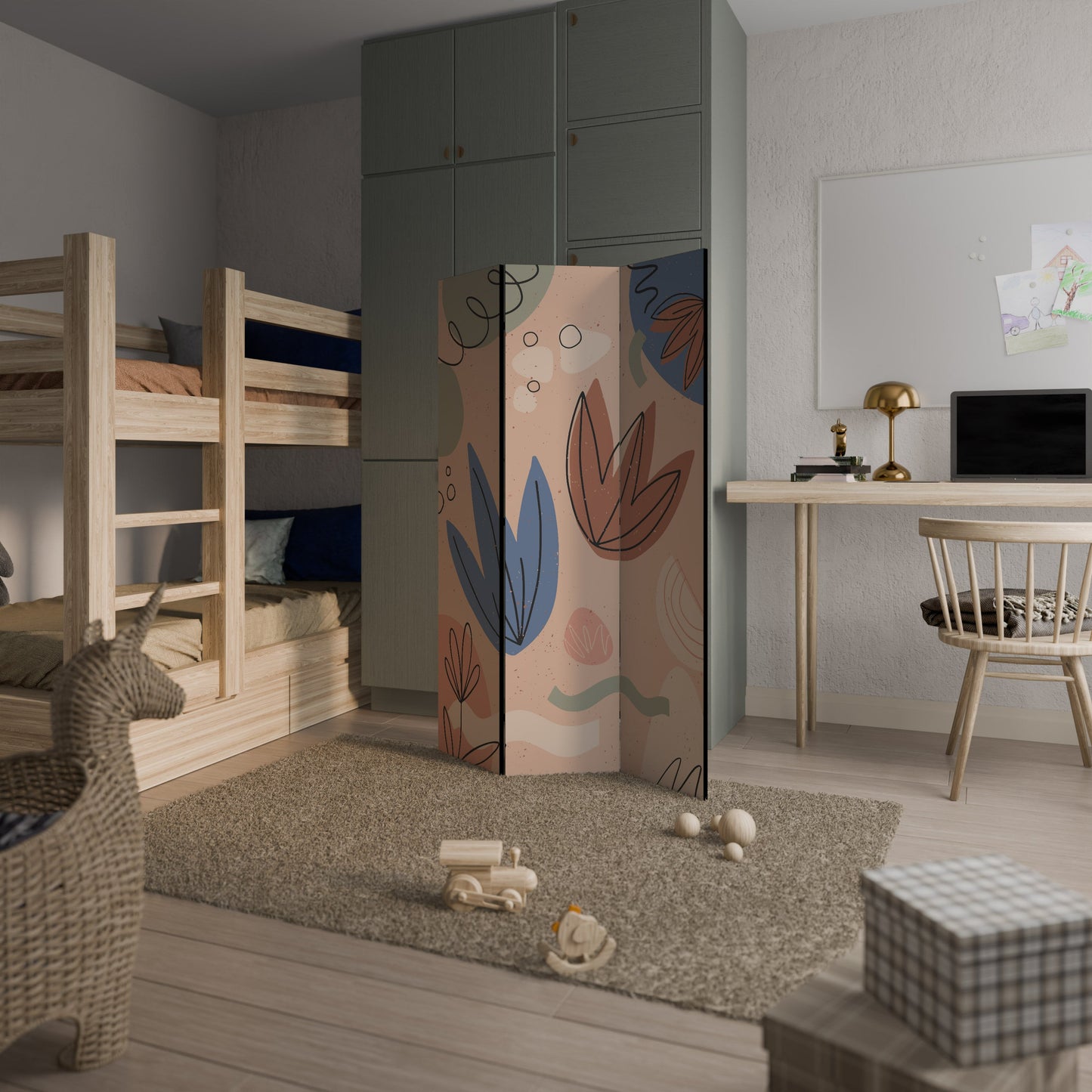 PASTEL DESTINY Dekorativ rumsavdelare med 3 paneler