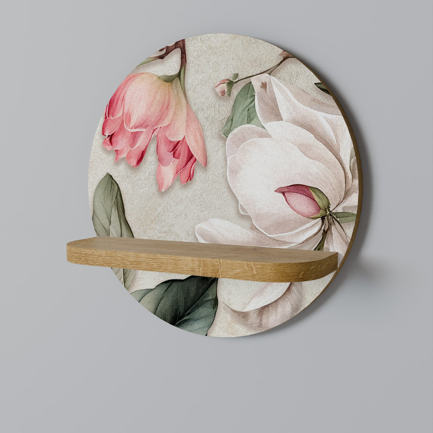 FLORAL GRACE Rund Konsthylla I Ekeffekt