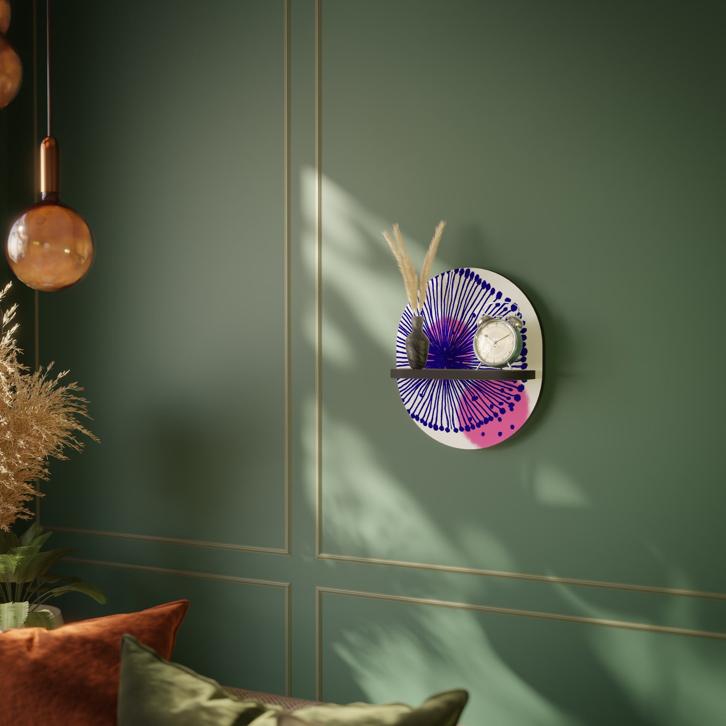 MAGIC NATURE Oval konsthylla i svart finish