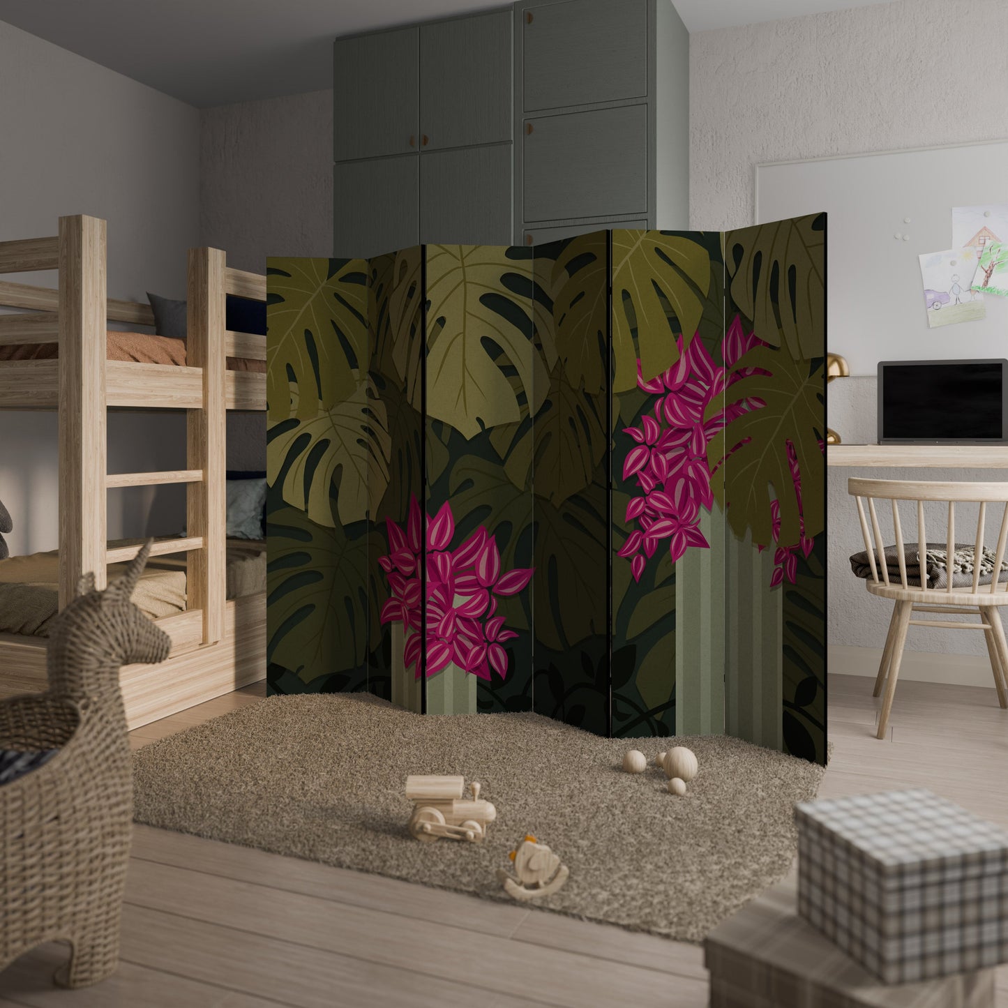 TROPICAL BEAUTY Decorative 6-Panel Room Divider