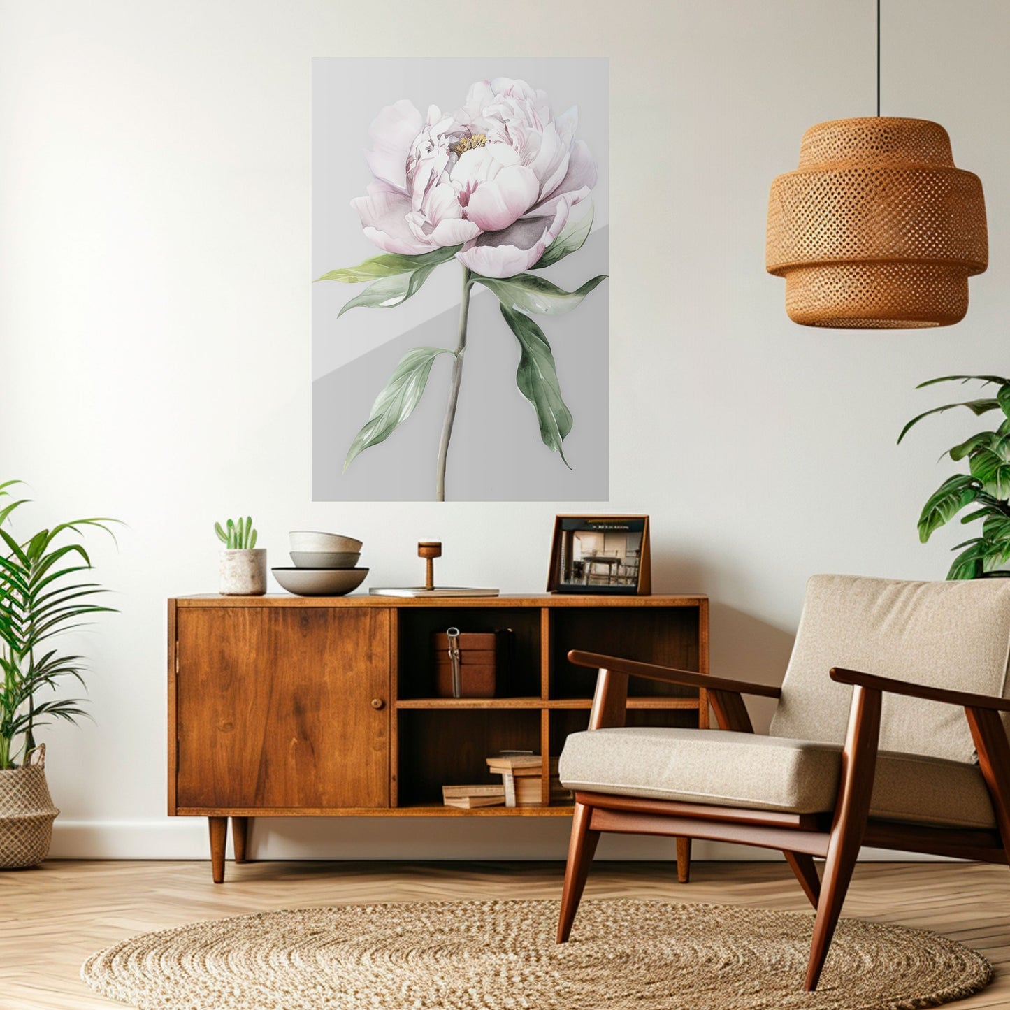 STRÅLANDE BLOMSTERFANTASI Vertikal Poster med självhäftande mönster