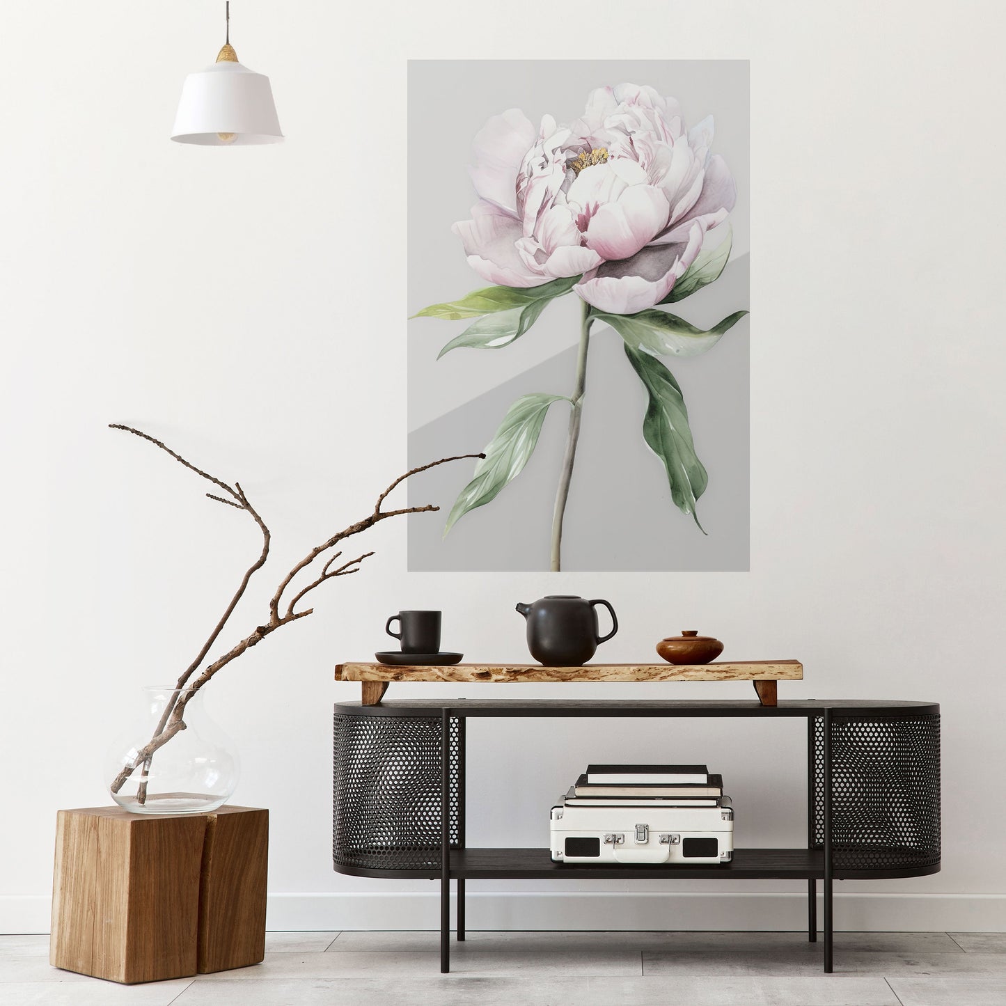 STRÅLANDE BLOMSTERFANTASI Vertikal Poster med självhäftande mönster