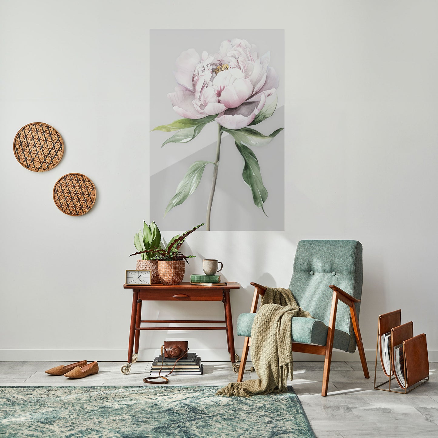STRÅLANDE BLOMSTERFANTASI Vertikal Poster med självhäftande mönster