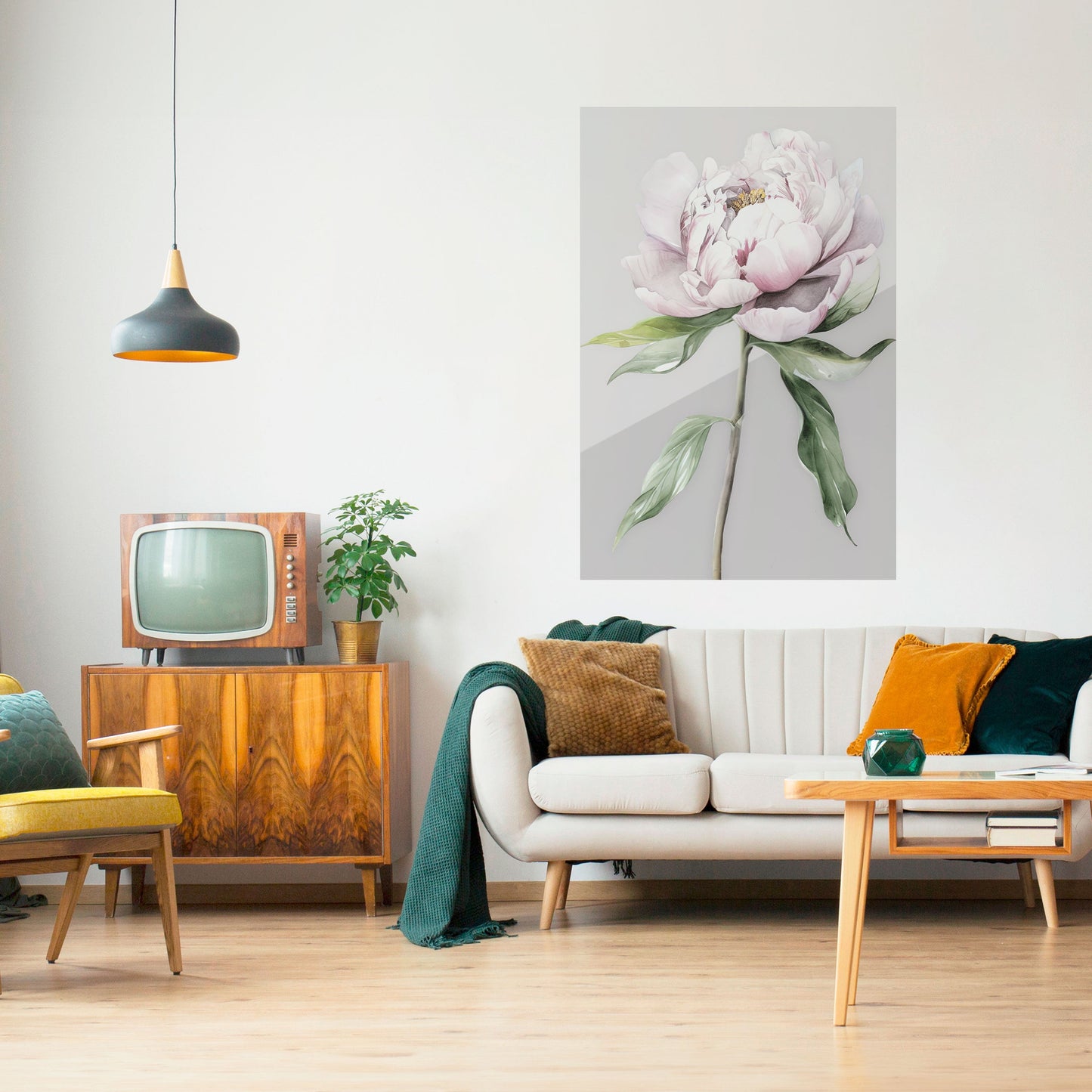 STRÅLANDE BLOMSTERFANTASI Vertikal Poster med självhäftande mönster