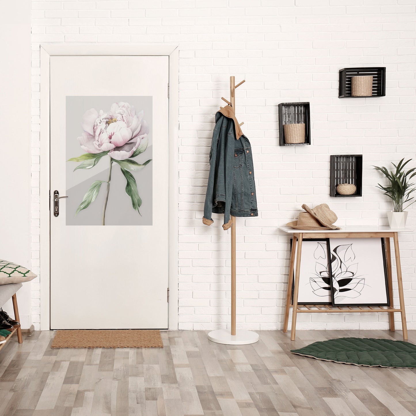 STRÅLANDE BLOMSTERFANTASI Vertikal Poster med självhäftande mönster