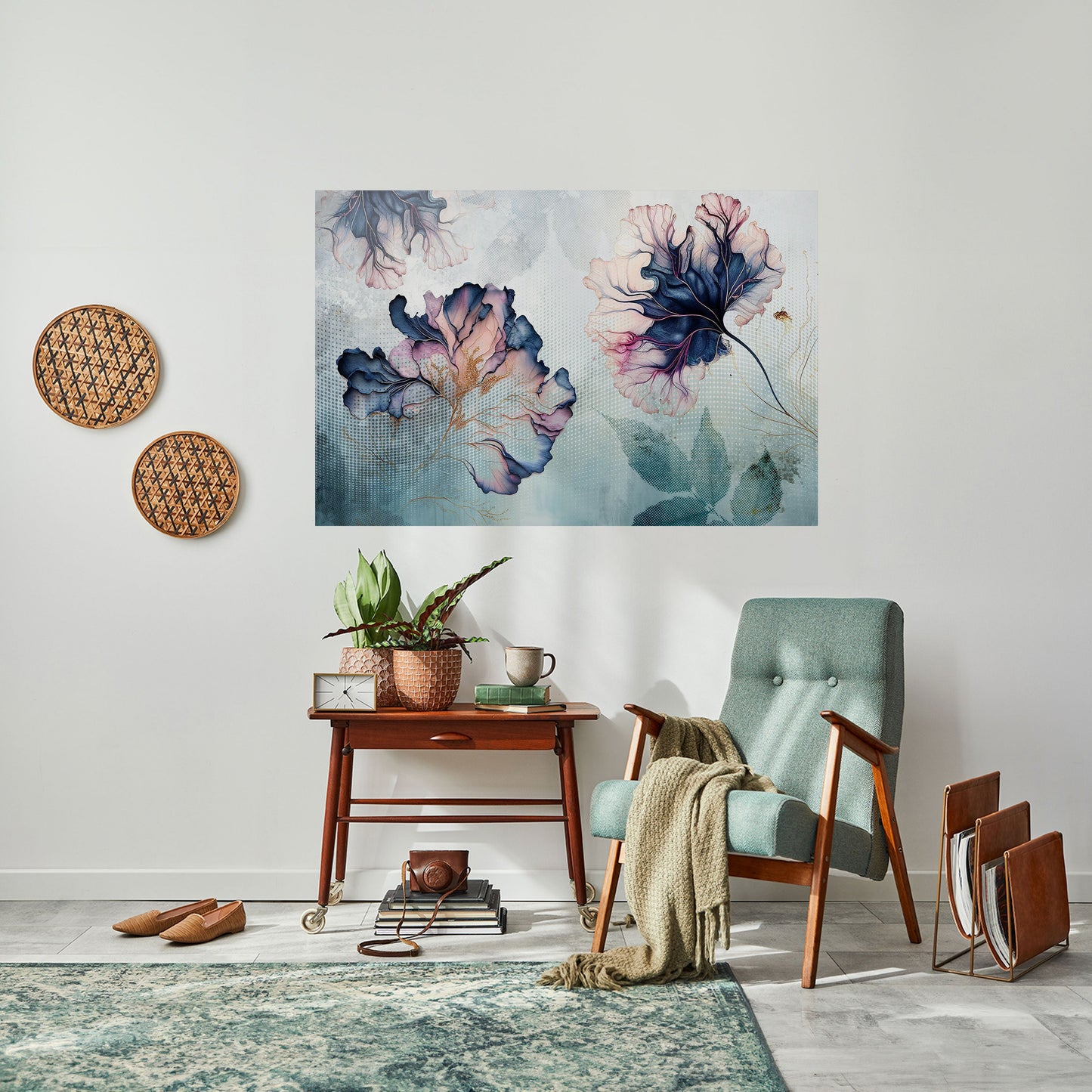 ICY BLOSSOMS horisontell poster med självhäftande motiv