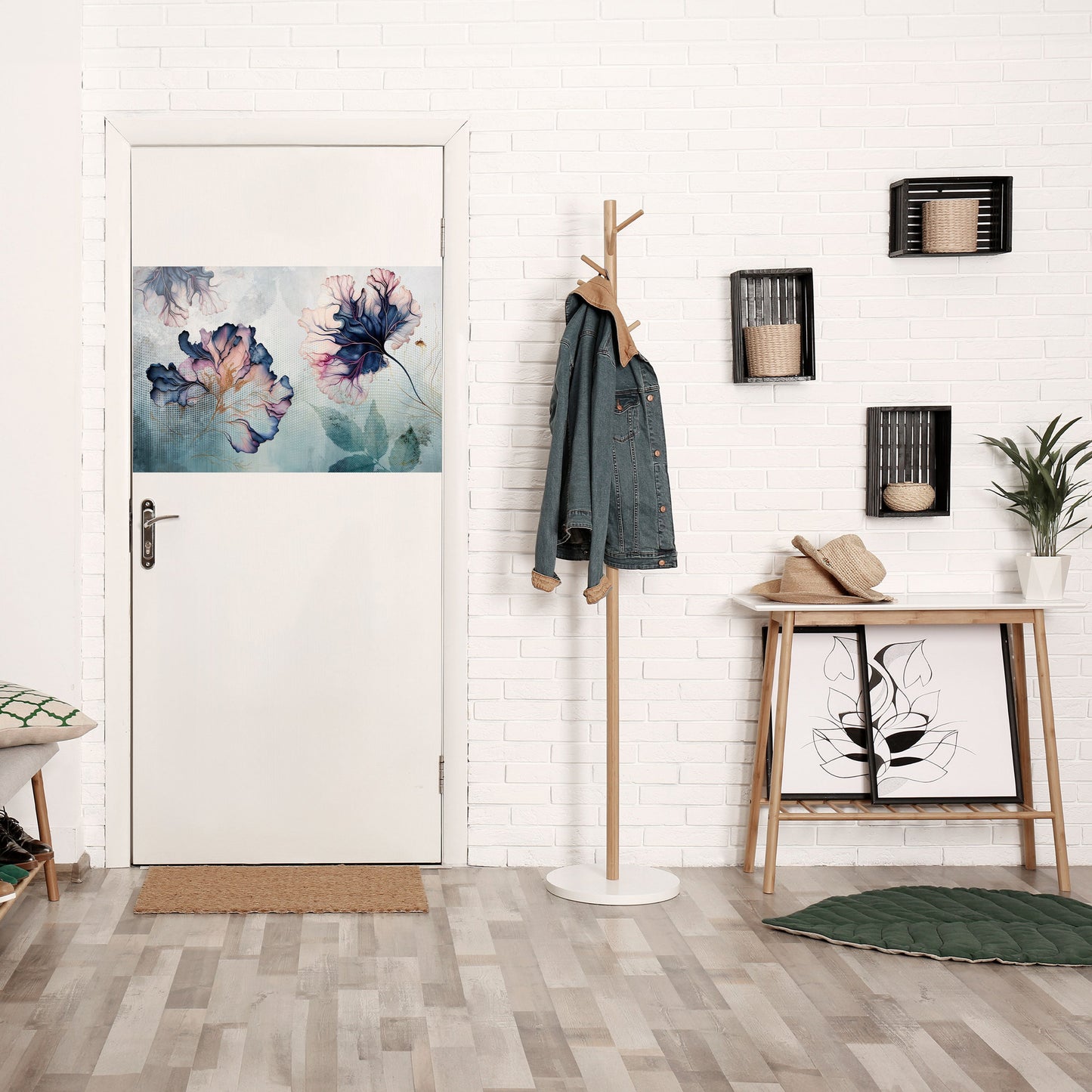 ICY BLOSSOMS horisontell poster med självhäftande motiv