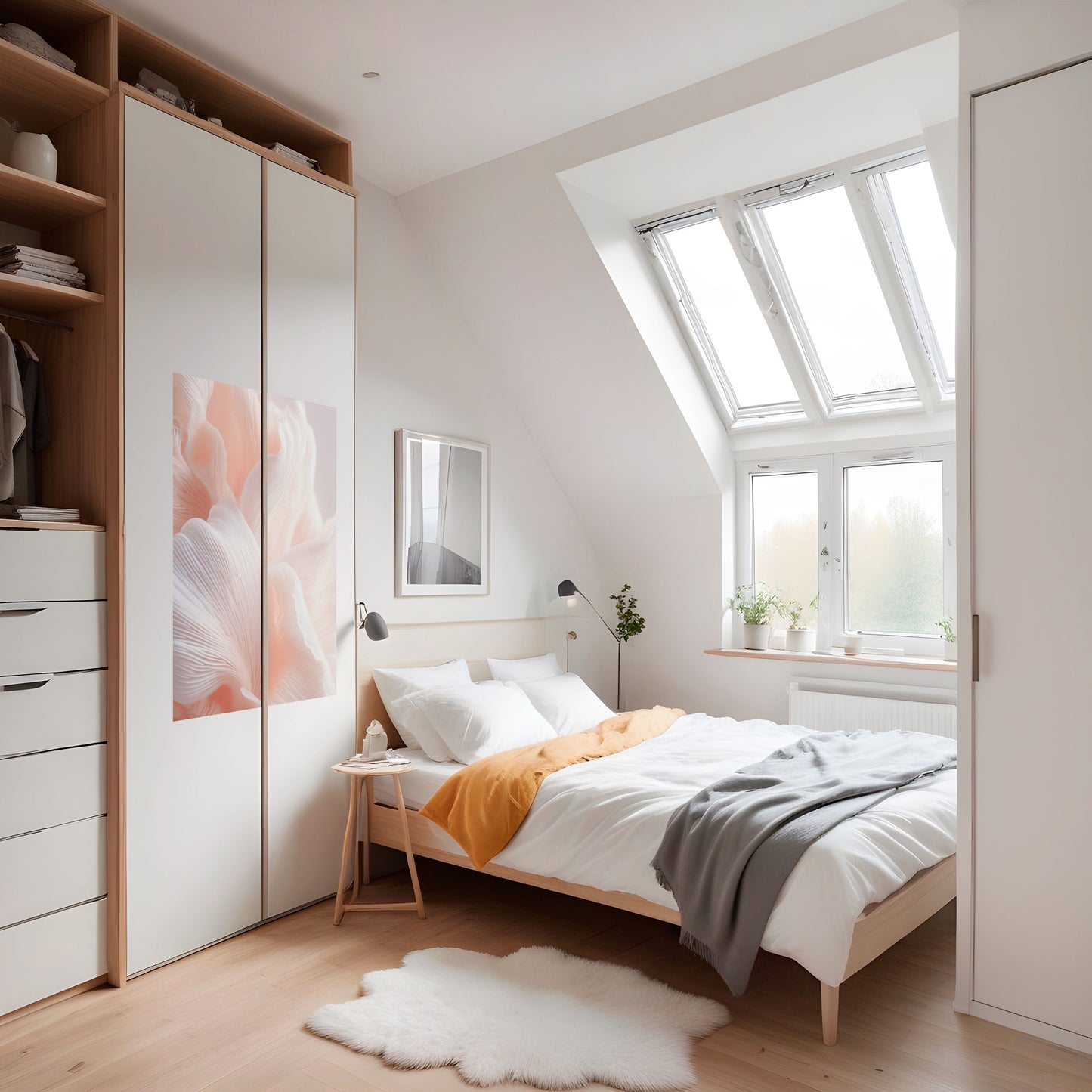 DELICATE ROSA HARMONY vertikal poster med självhäftande motiv