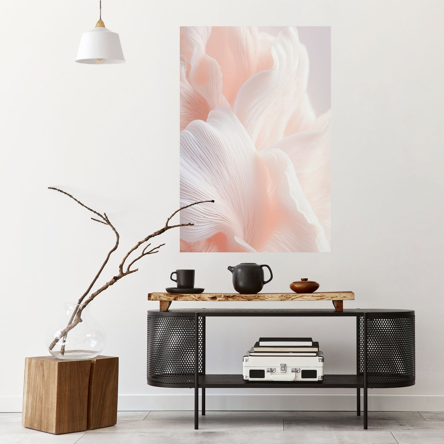 DELICATE ROSA HARMONY vertikal poster med självhäftande motiv