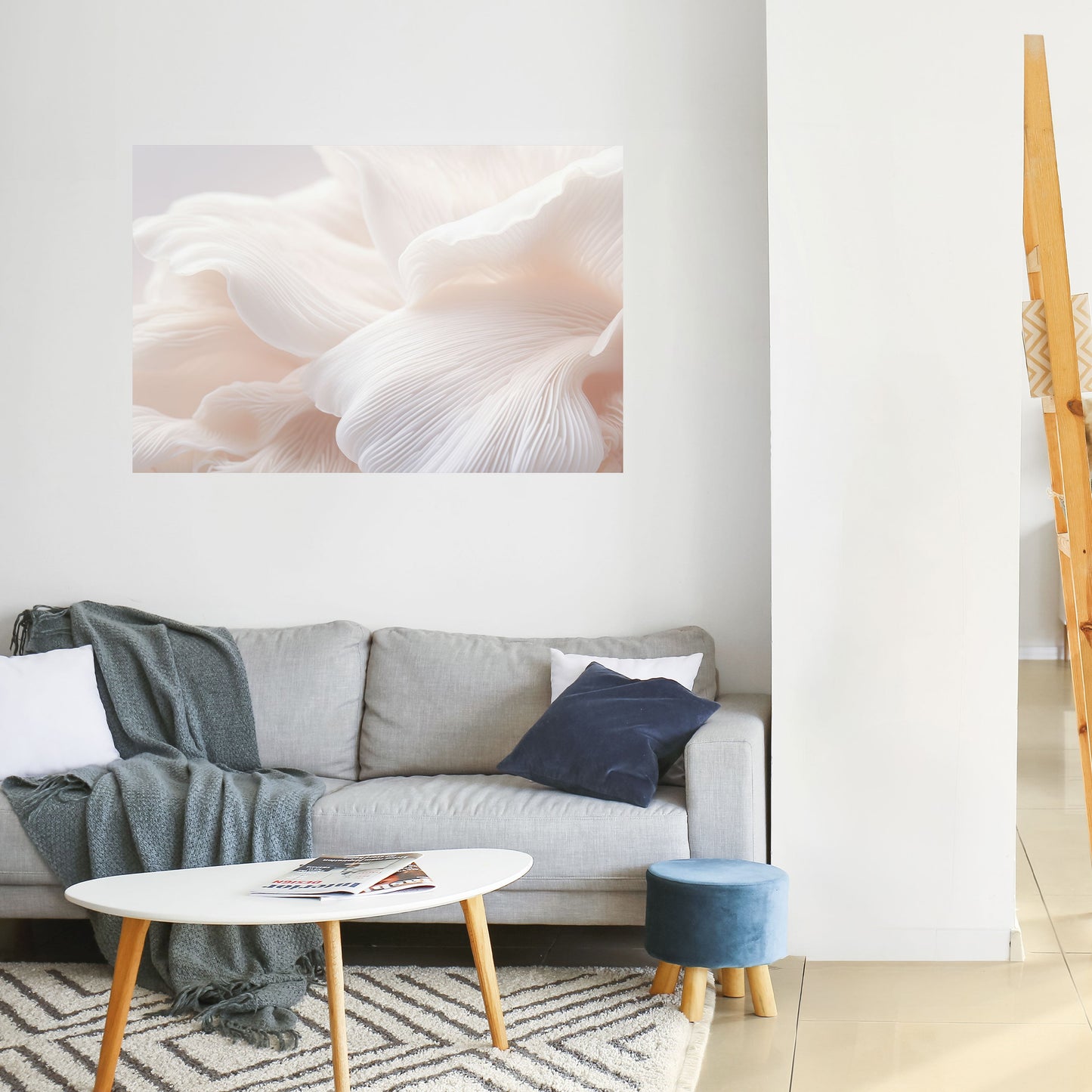 DELICATE ROSA HARMONY horisontell affisch med självhäftande motiv