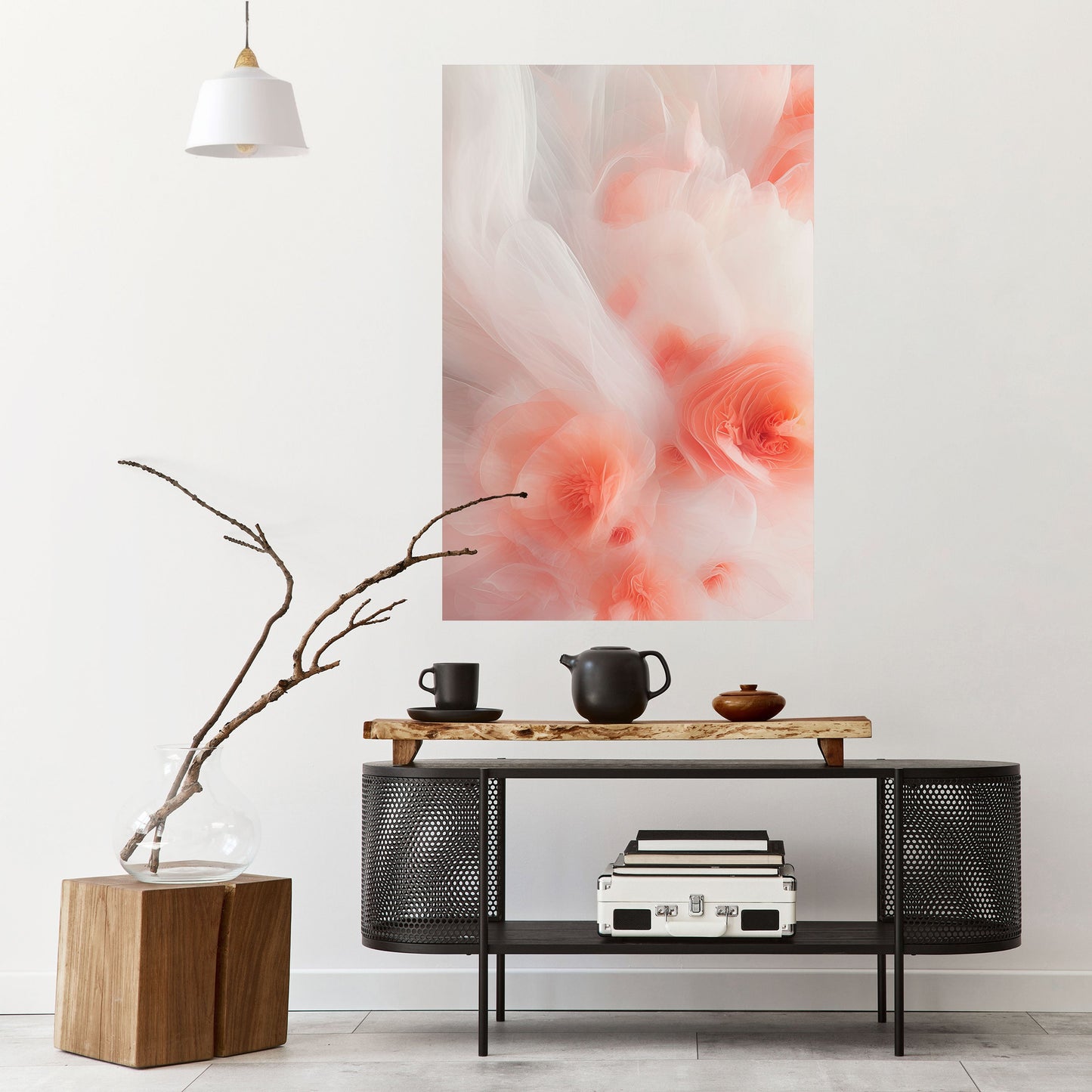 TENDER BLOSSOM VEIL vertikal poster med självhäftande text