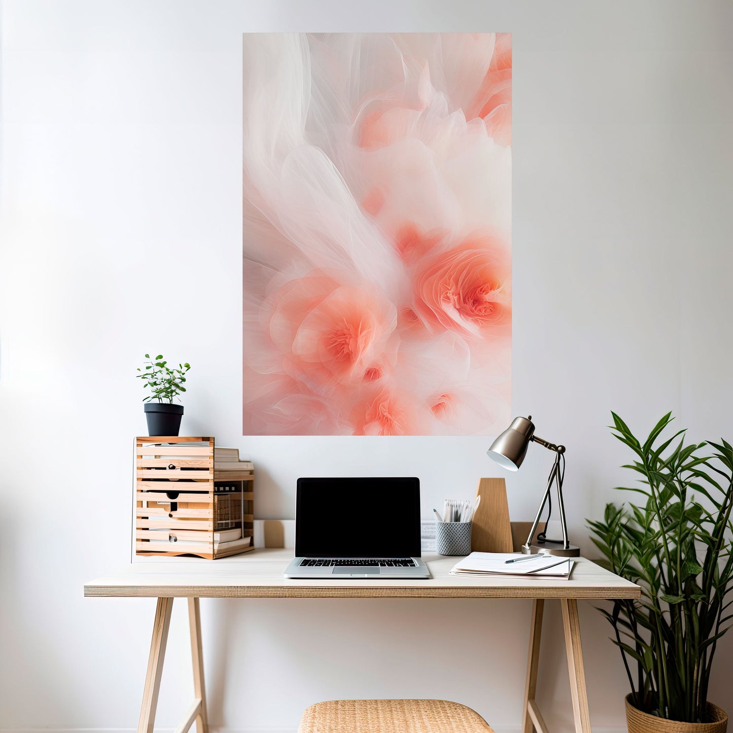 TENDER BLOSSOM VEIL vertikal poster med självhäftande text
