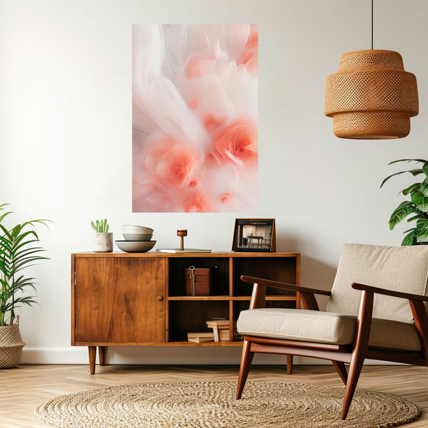 TENDER BLOSSOM VEIL vertikal poster med självhäftande text