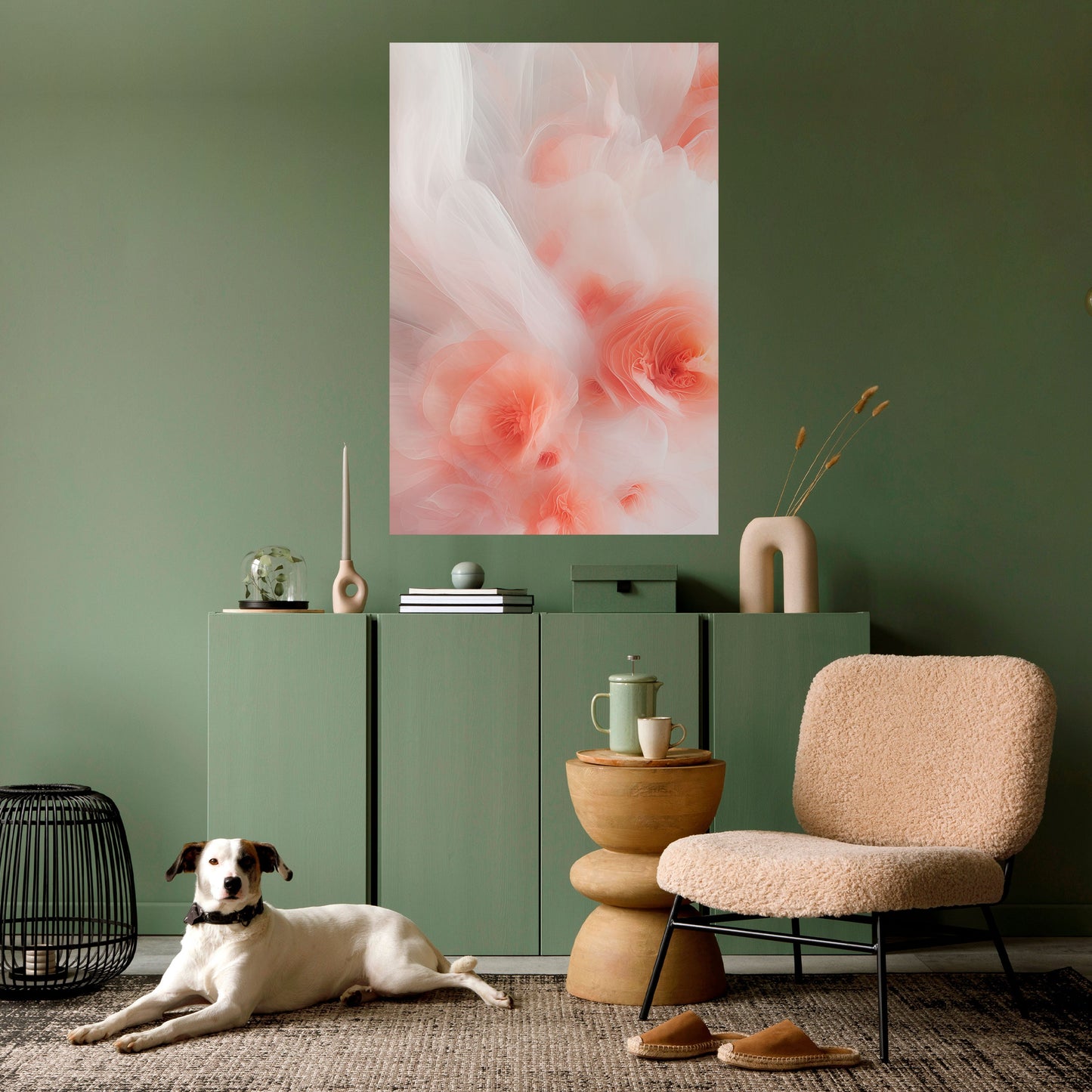 TENDER BLOSSOM VEIL vertikal poster med självhäftande text