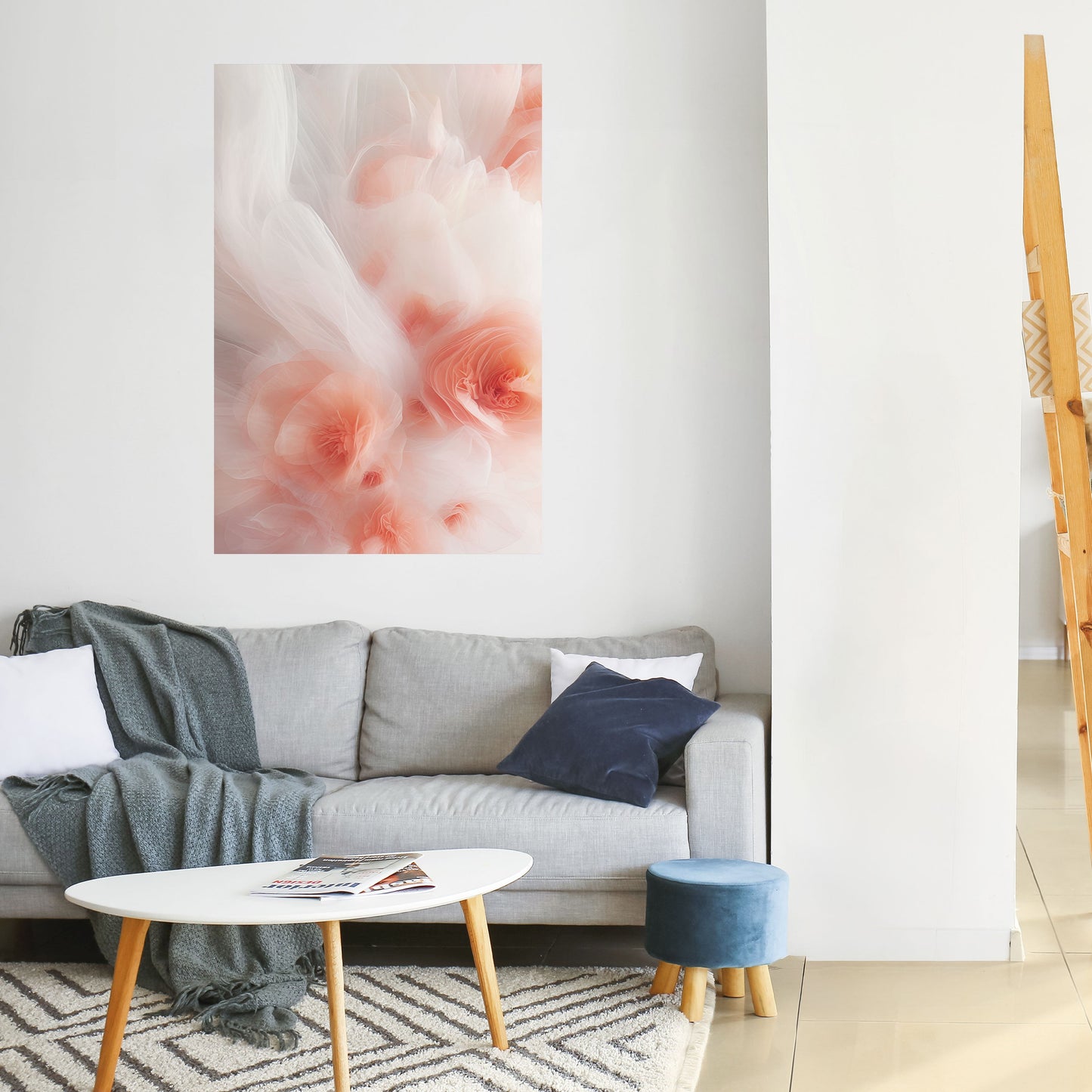 TENDER BLOSSOM VEIL vertikal poster med självhäftande text
