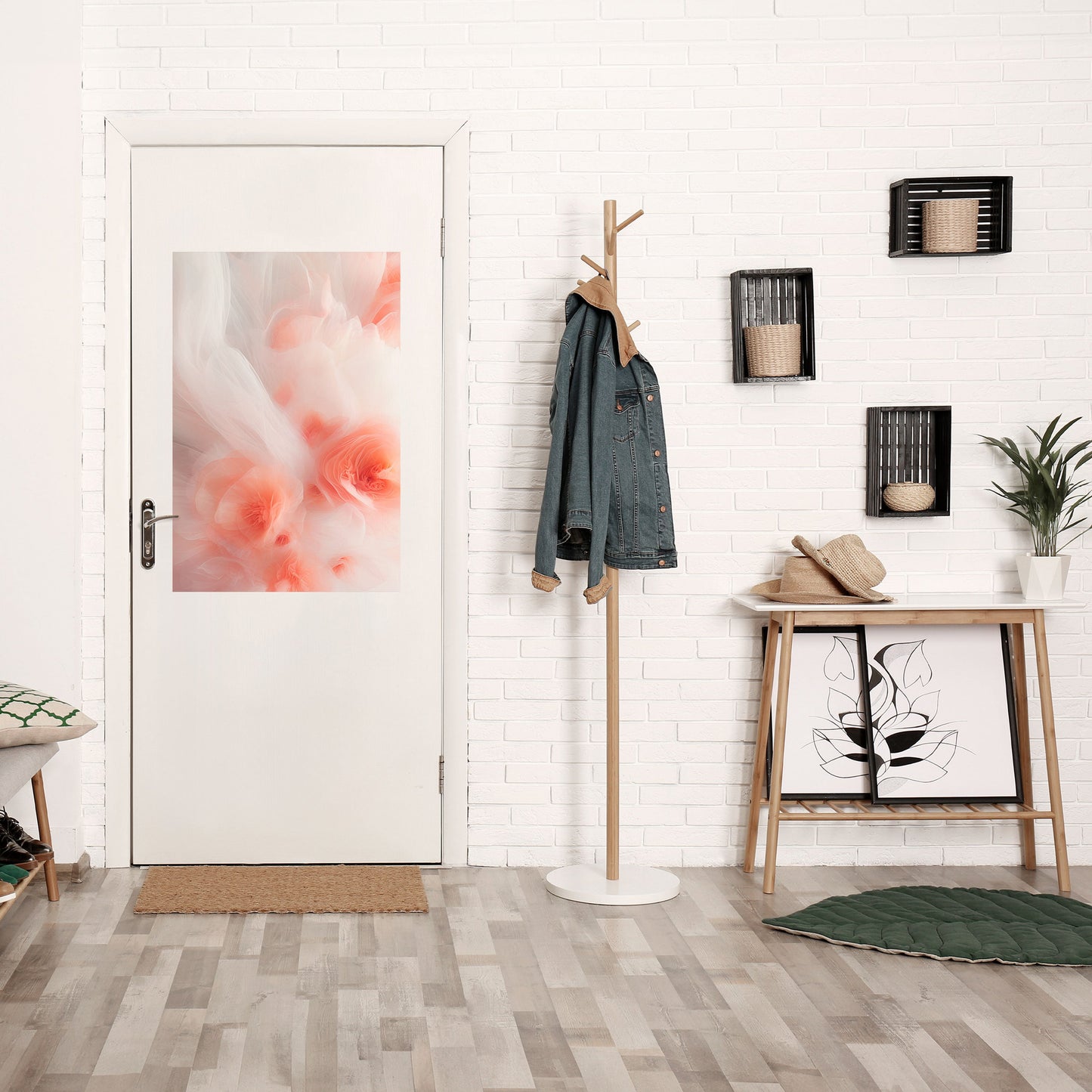 TENDER BLOSSOM VEIL vertikal poster med självhäftande text