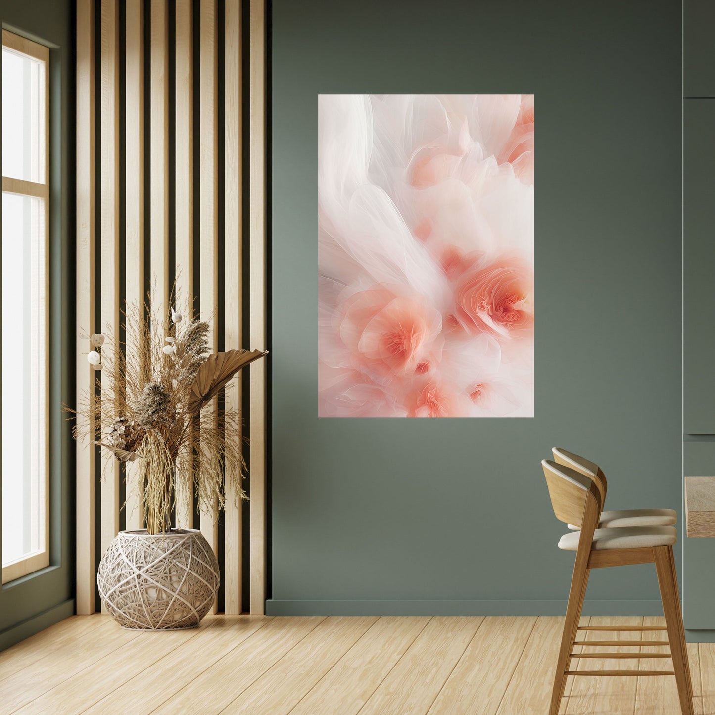 TENDER BLOSSOM VEIL vertikal poster med självhäftande text
