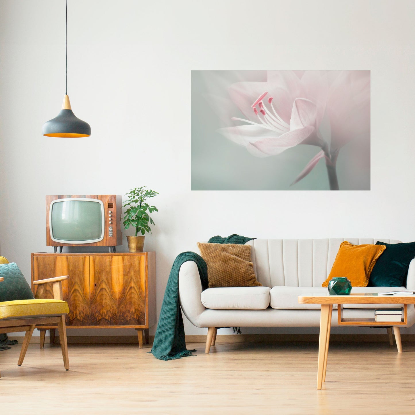 GENTLE LILY horisontell affisch med självhäftande motiv