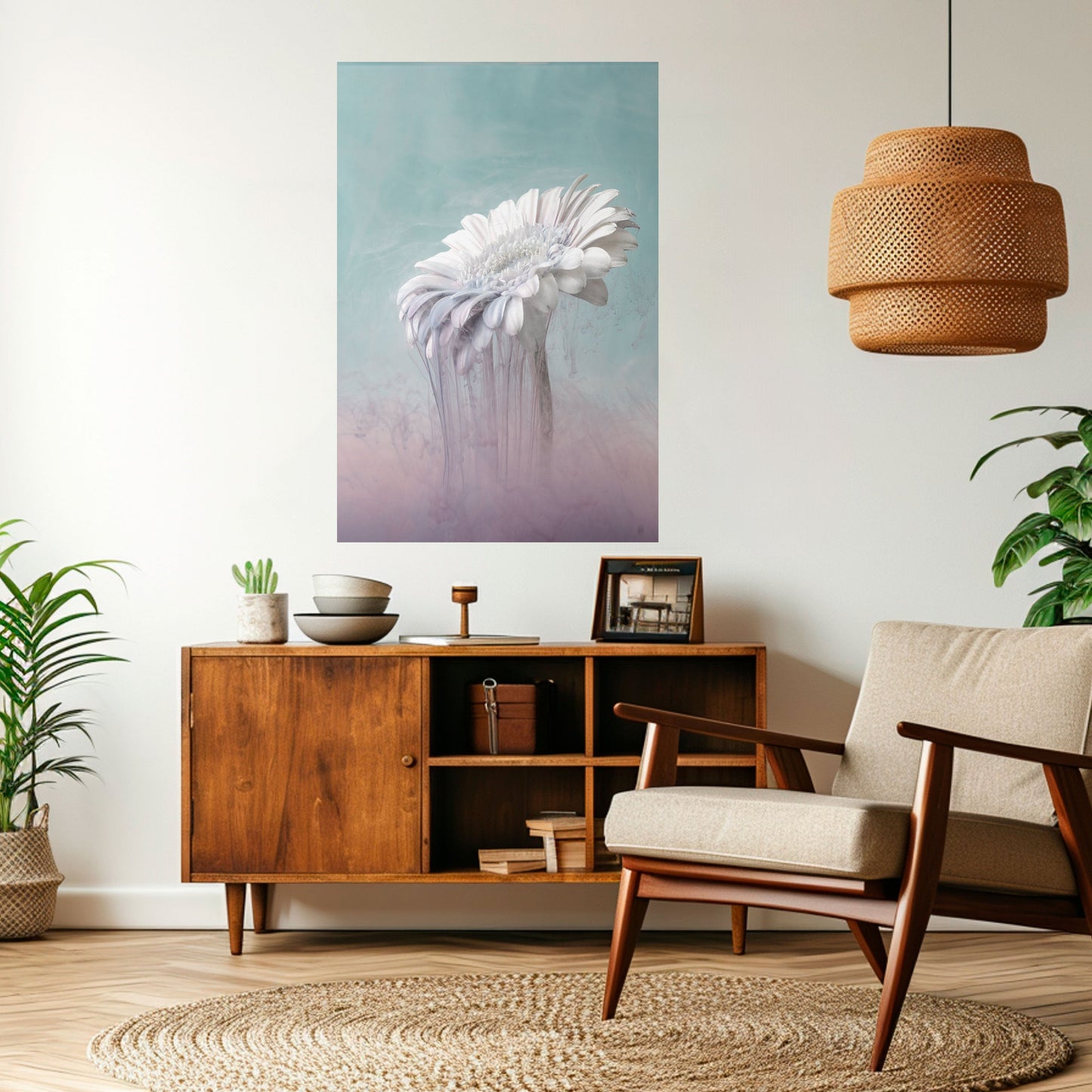 SMÄLTANDE GERBERA, vertikal poster med självhäftande tryck