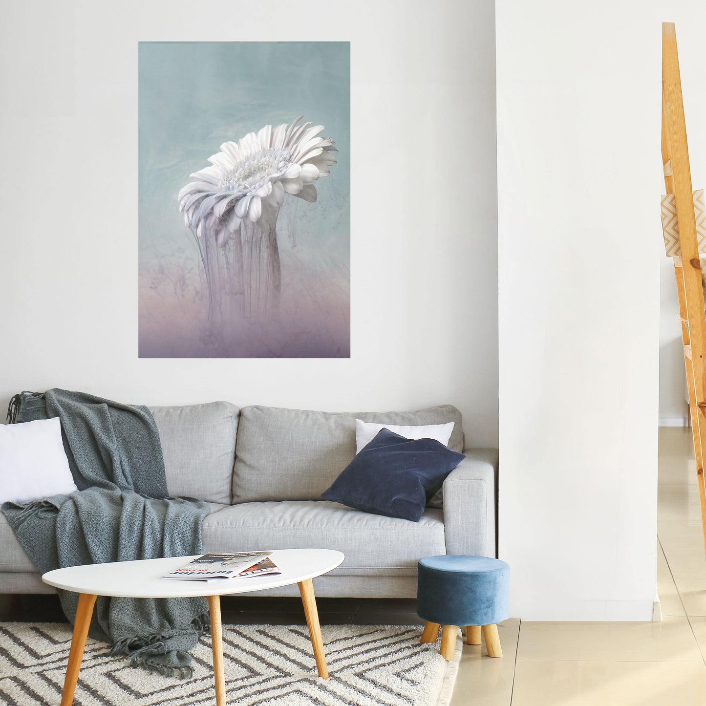 SMÄLTANDE GERBERA, vertikal poster med självhäftande tryck