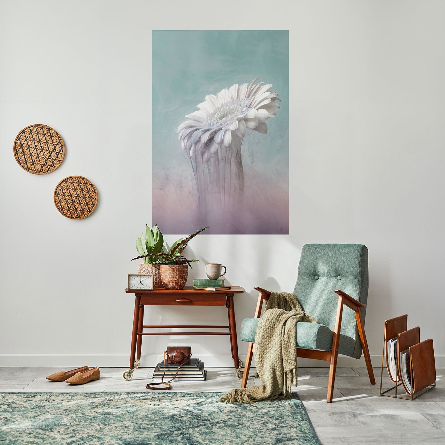 SMÄLTANDE GERBERA, vertikal poster med självhäftande tryck
